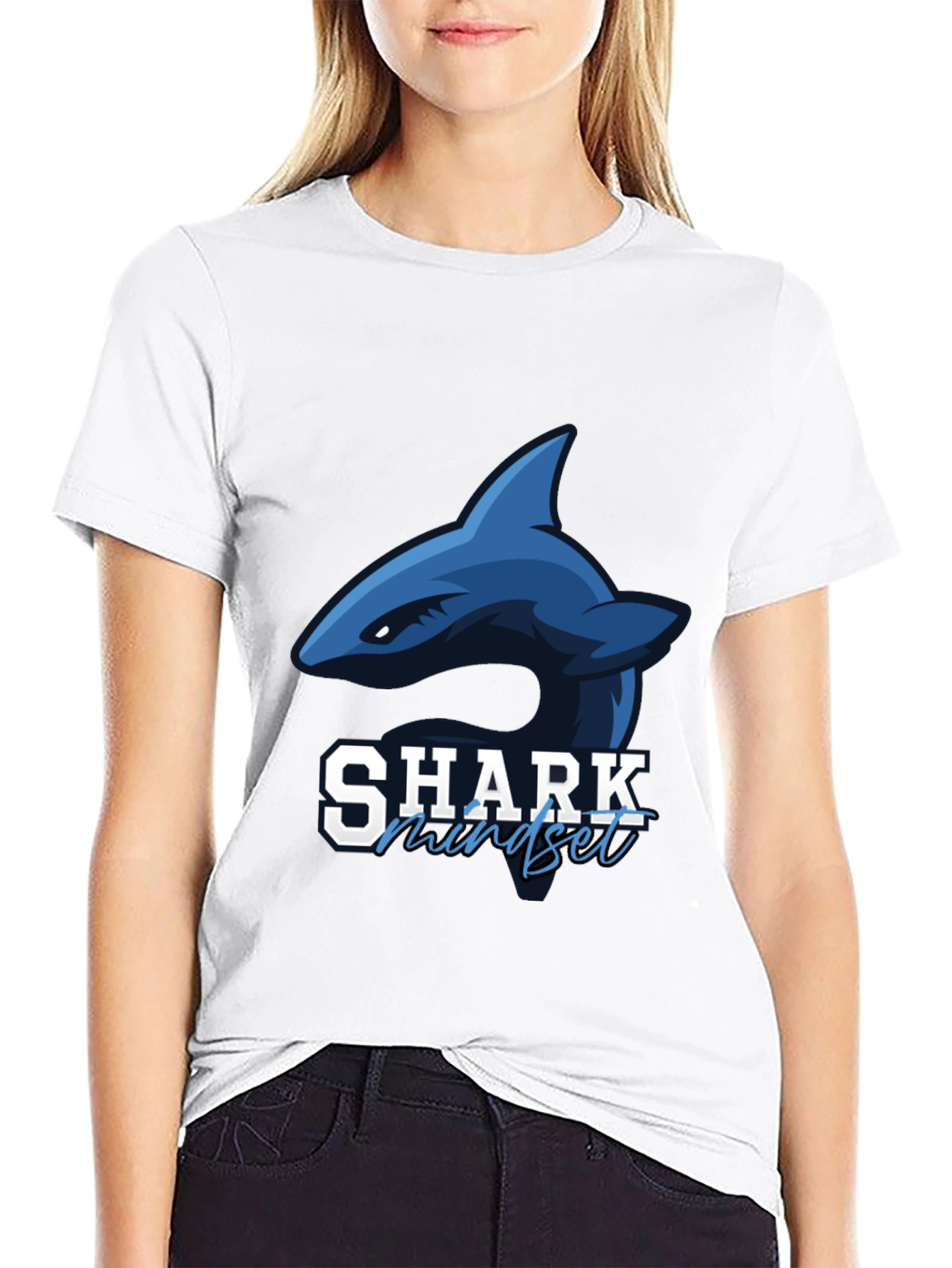 Shark Mindset Graphic T-Shirt - Black