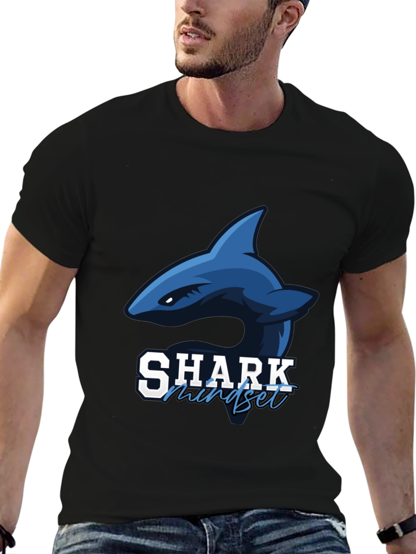 Shark Mindset Graphic T-Shirt - Black