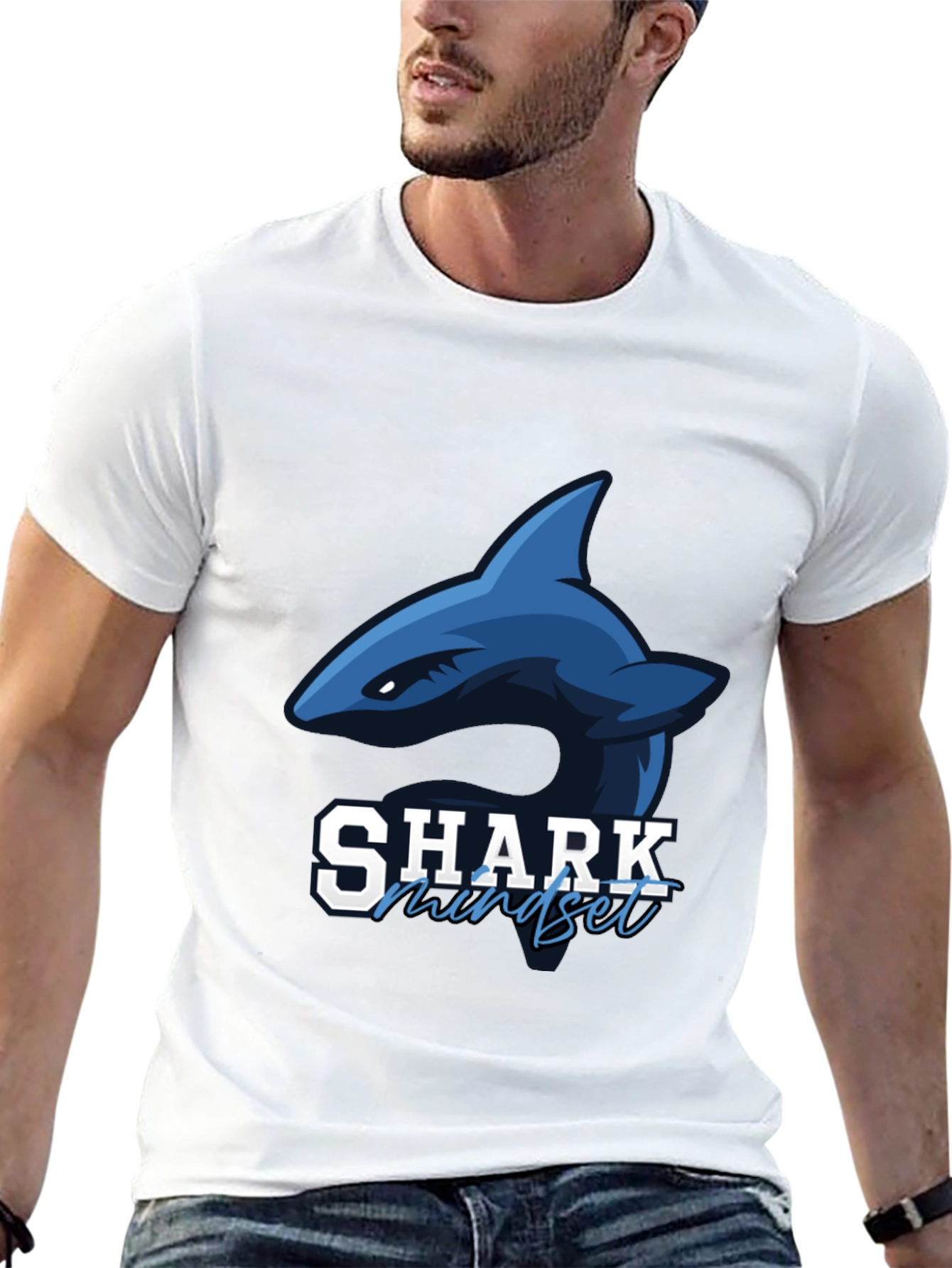 Shark Mindset Graphic T-Shirt - Black