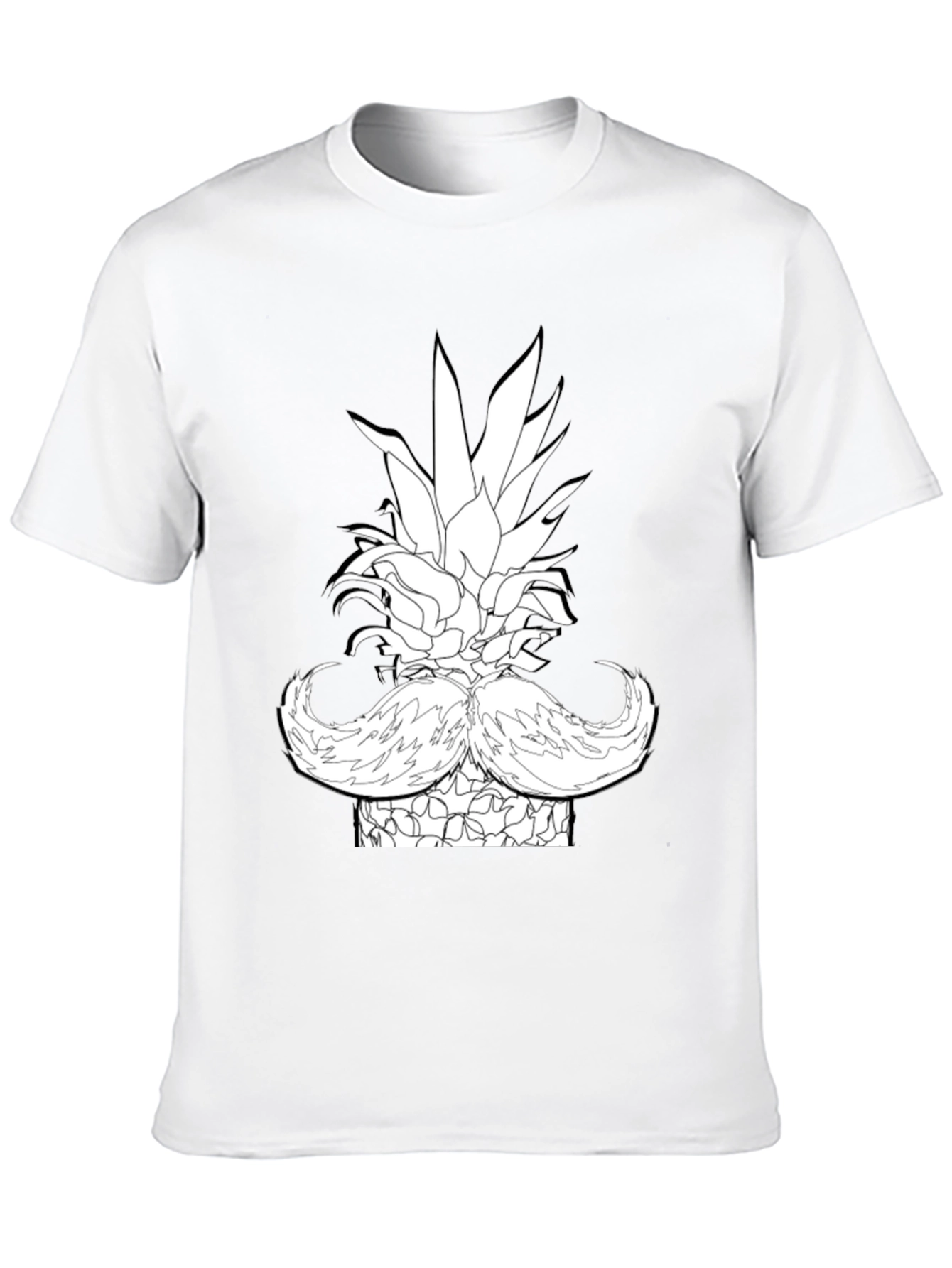 Pineapple Mustache Graphic T-Shirt - Black