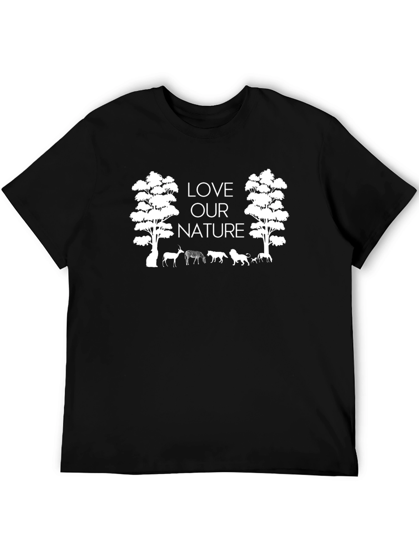 Love Our Nature Graphic Tee - Black Cotton Blend