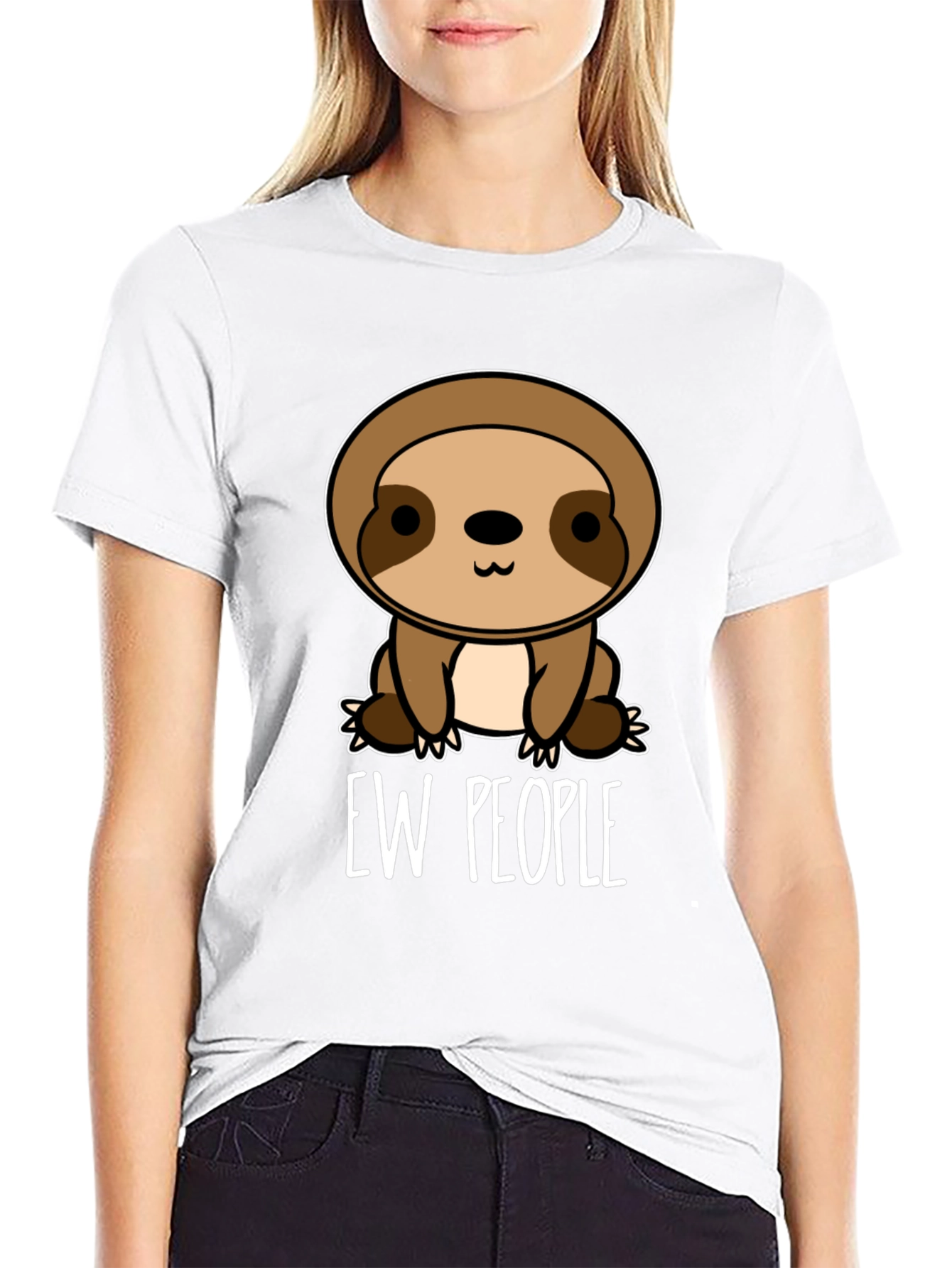 Ew People Sloth Graphic T-Shirt