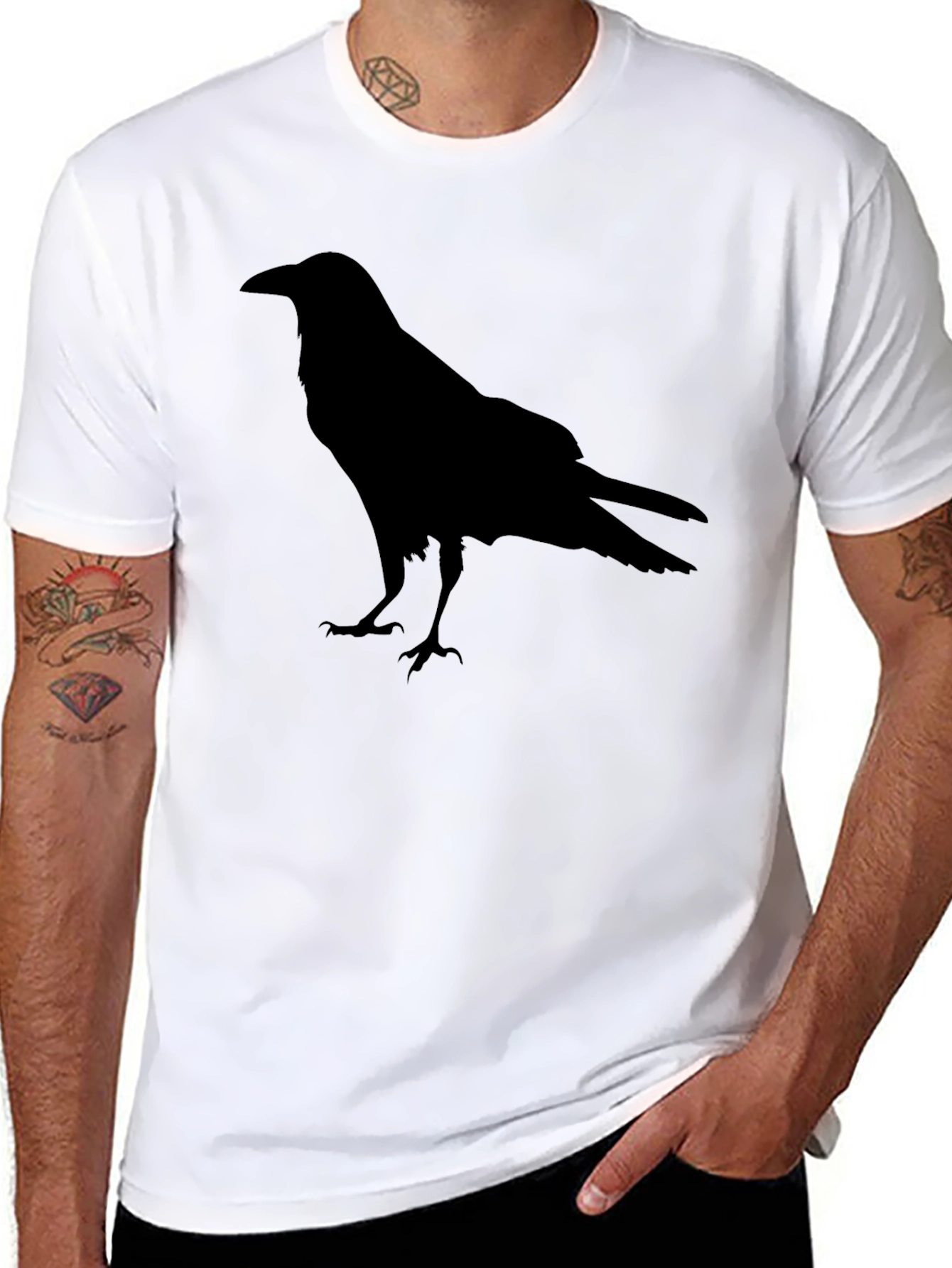 Raven Graphic Tee - Mens Black Crow T-Shirt