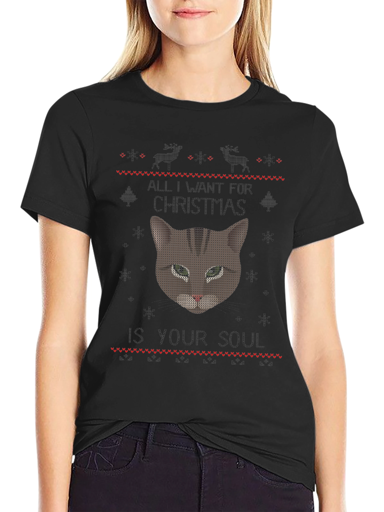 Soul Snatching Christmas Cat T-Shirt