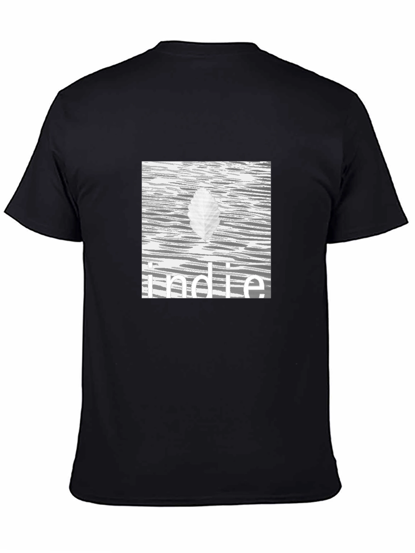 Indie Leaf Graphic Tee - Stylish Black Cotton T-Shirt