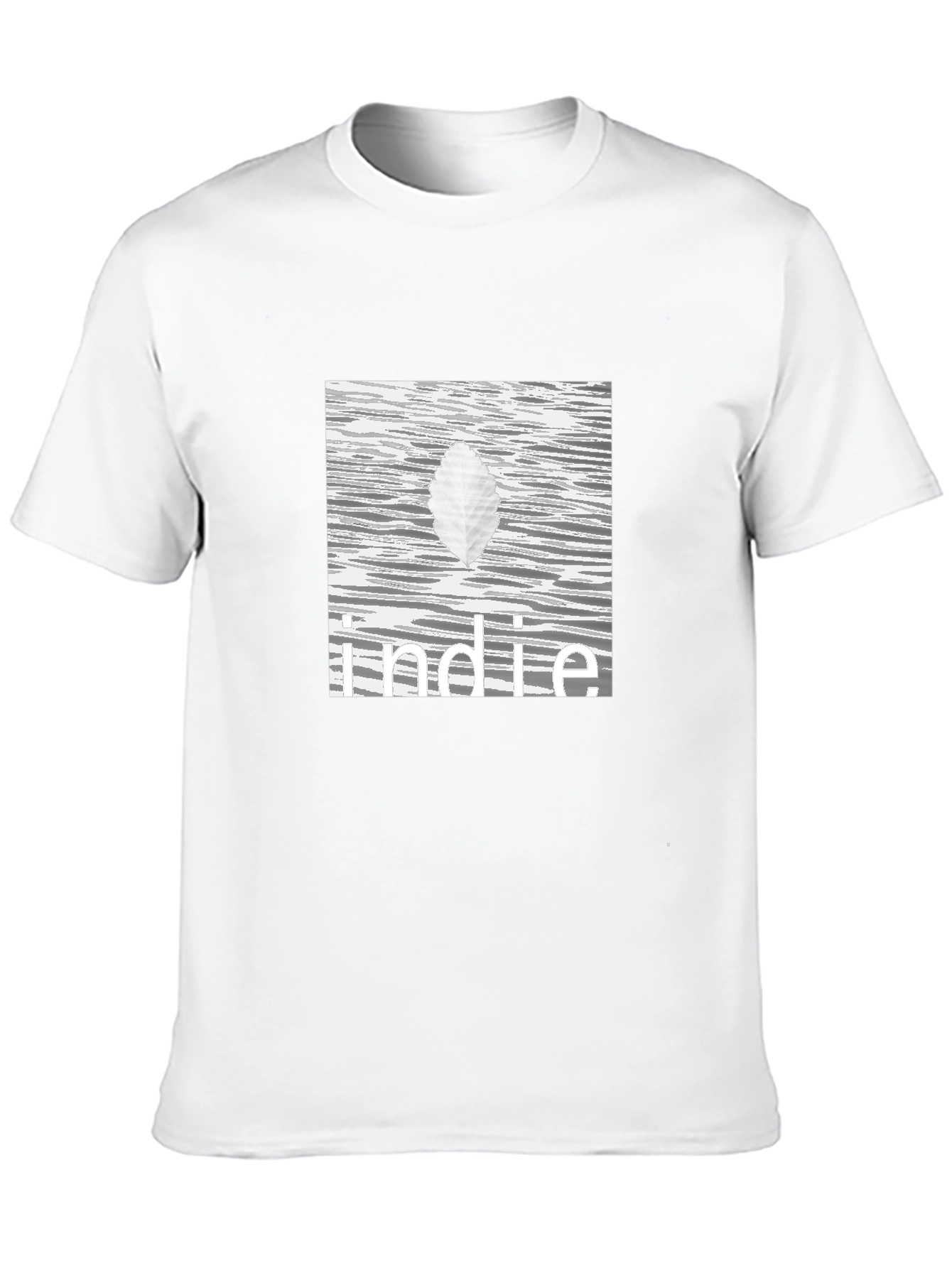 Indie Leaf Graphic Tee - Stylish Black Cotton T-Shirt