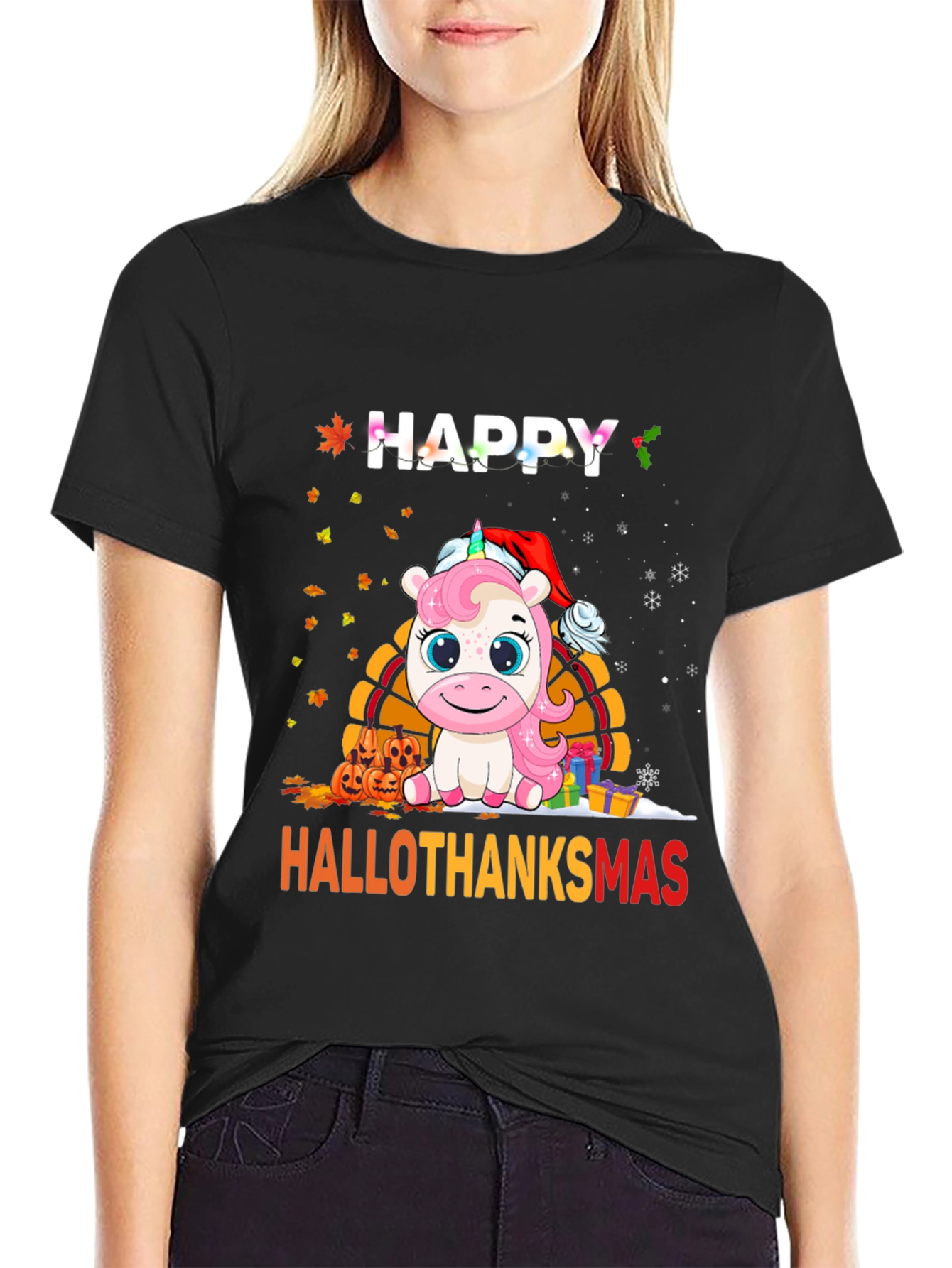 Happy Hallothanksmas Unicorn T-Shirt
