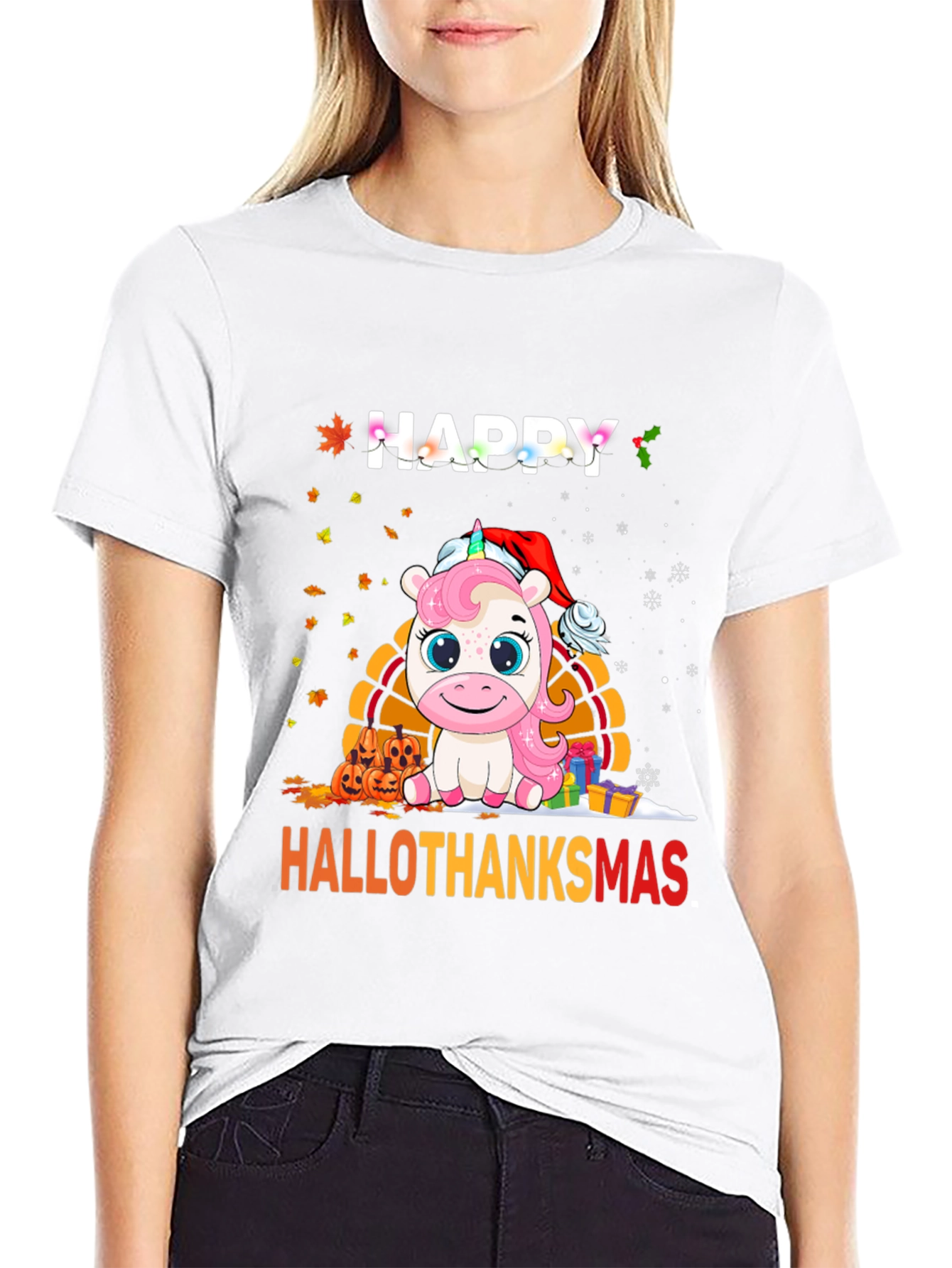 Happy Hallothanksmas Unicorn T-Shirt
