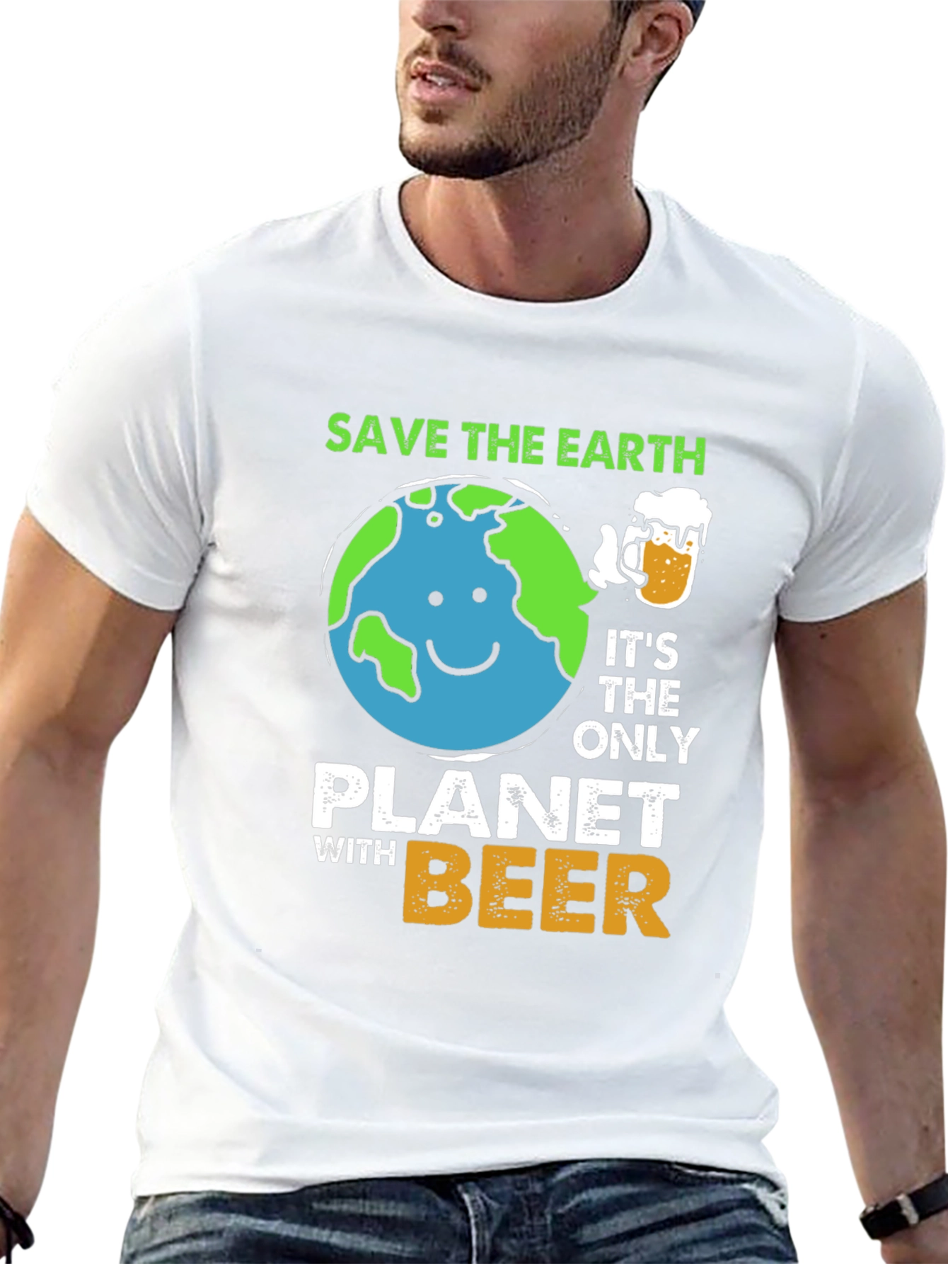 Save The Earth Planet Beer T-Shirt