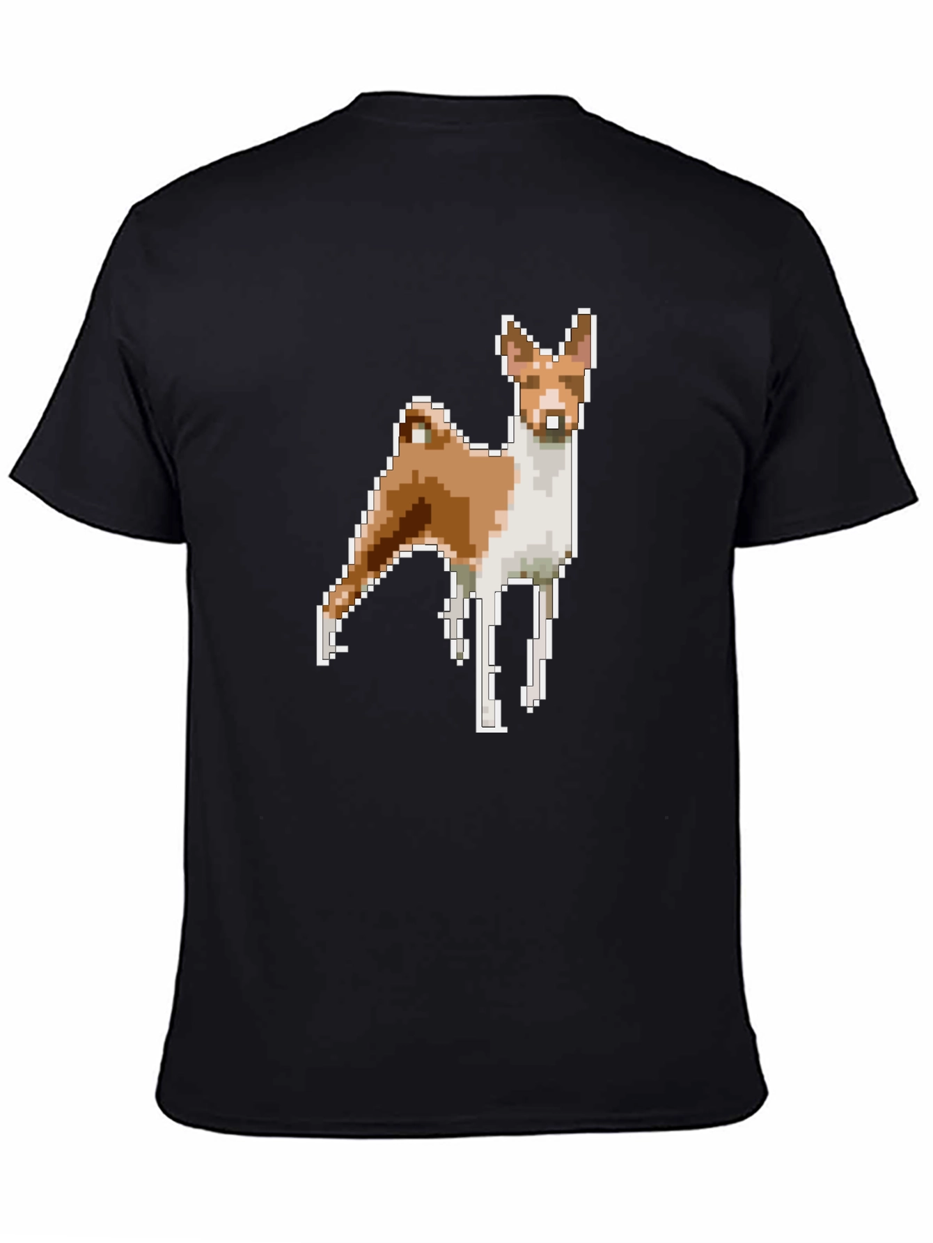Pixel Dog Graphic Tee - Black Cotton Blend