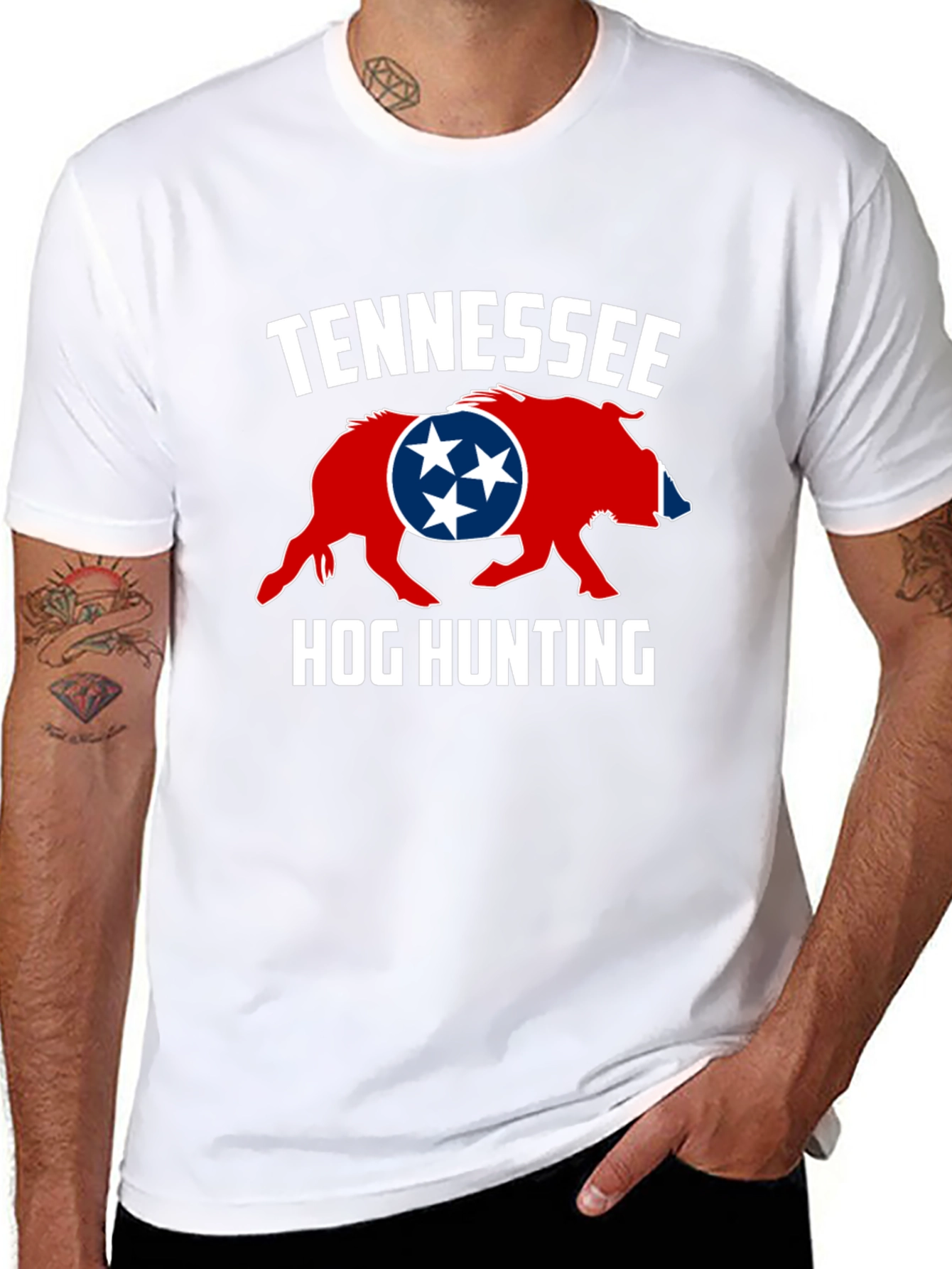 Tennessee Hog Hunting T-Shirt - Mens Black Tee