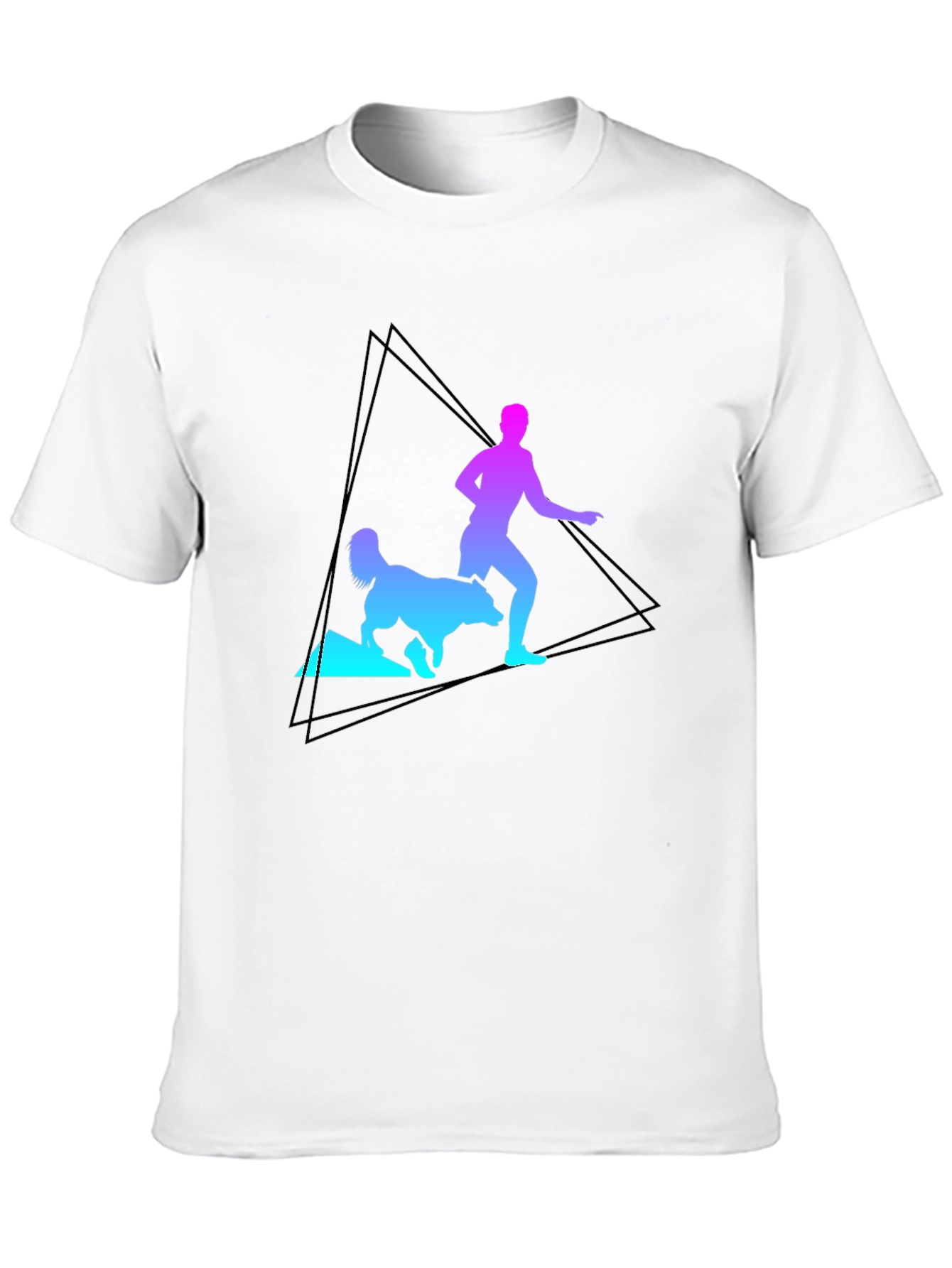 Gradient Runner & Dog Graphic Tee