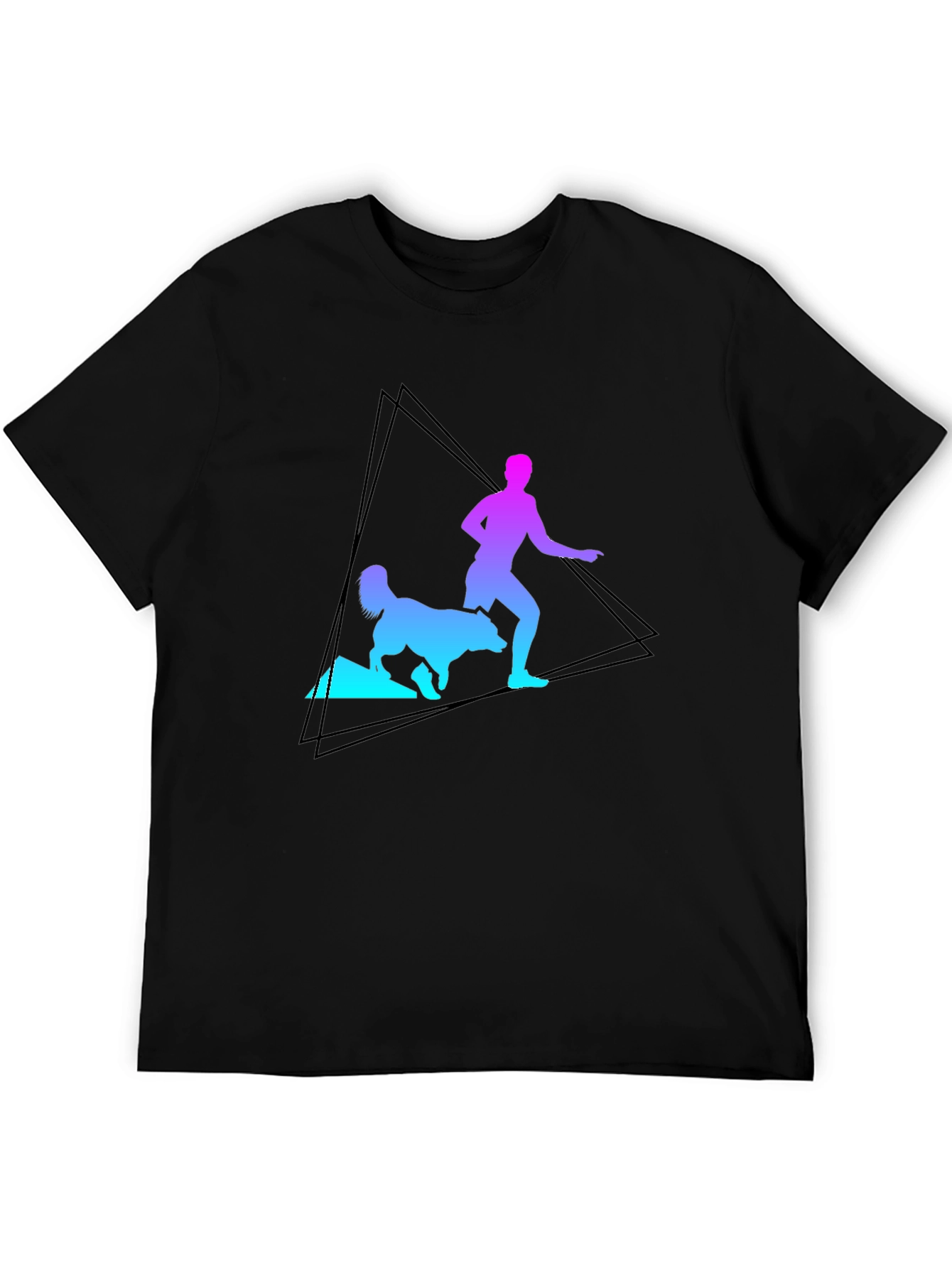Gradient Runner & Dog Graphic Tee