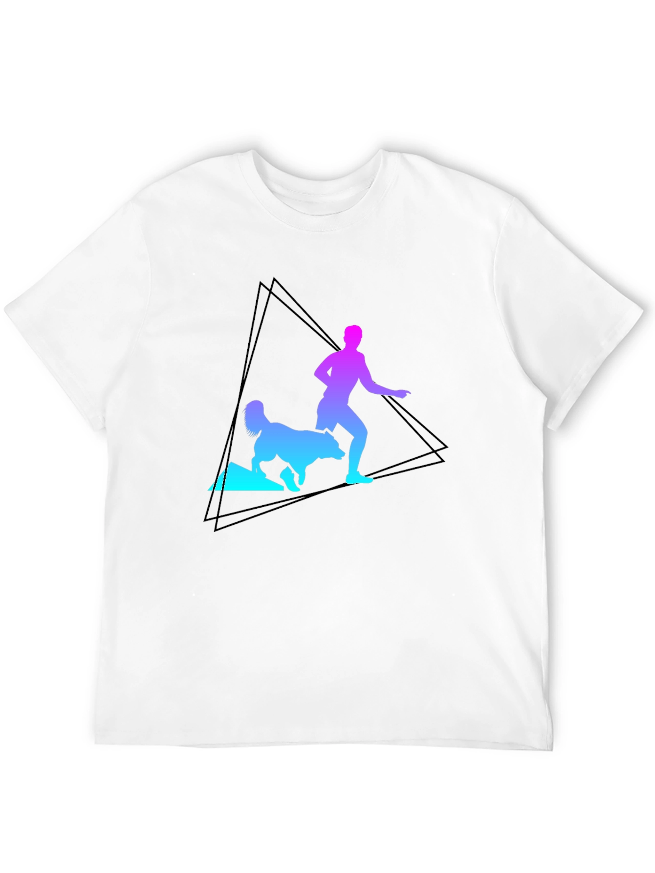 Gradient Runner & Dog Graphic Tee
