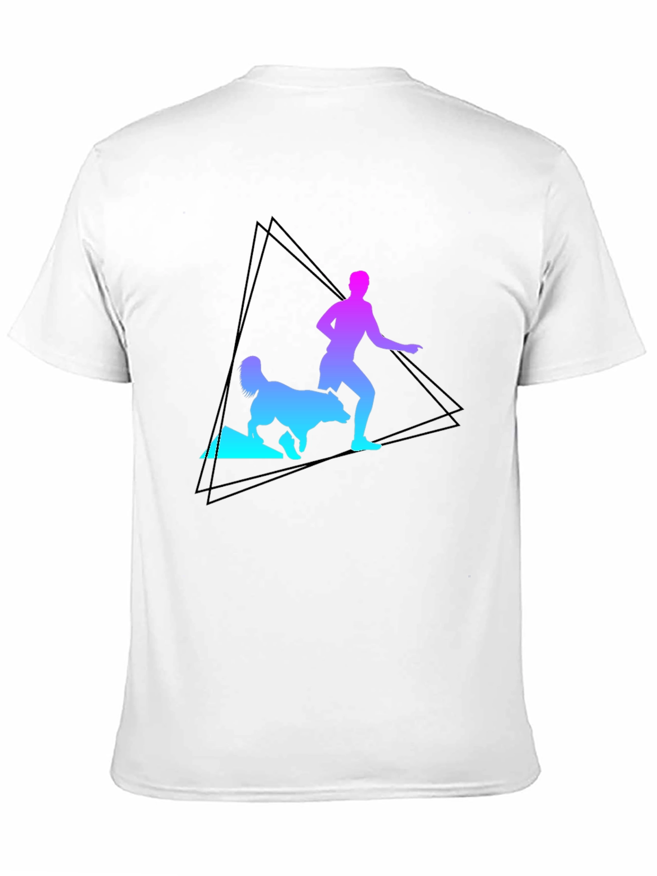 Gradient Runner & Dog Graphic Tee