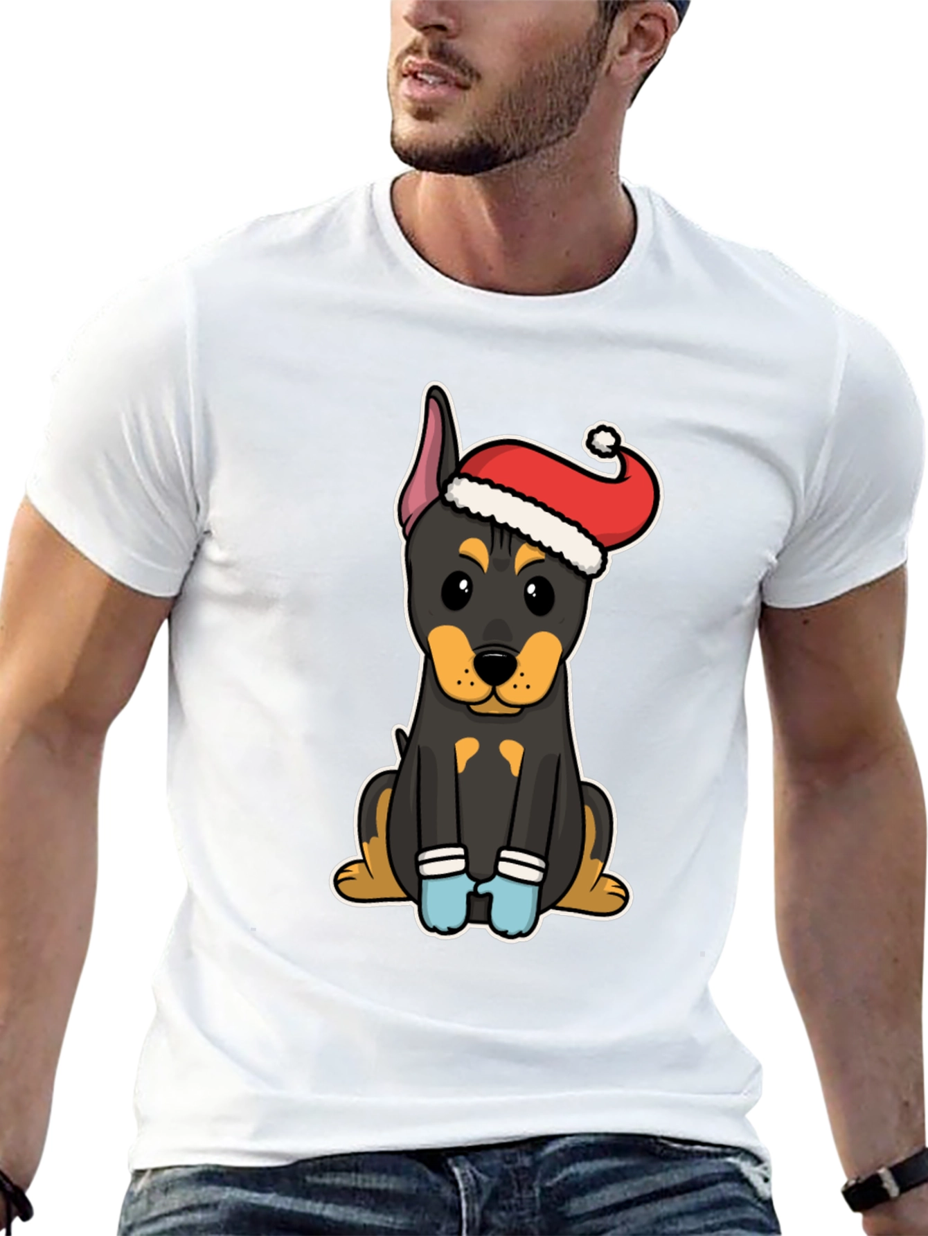Festive Dog T-Shirt: Santa Hat Puppy Tee