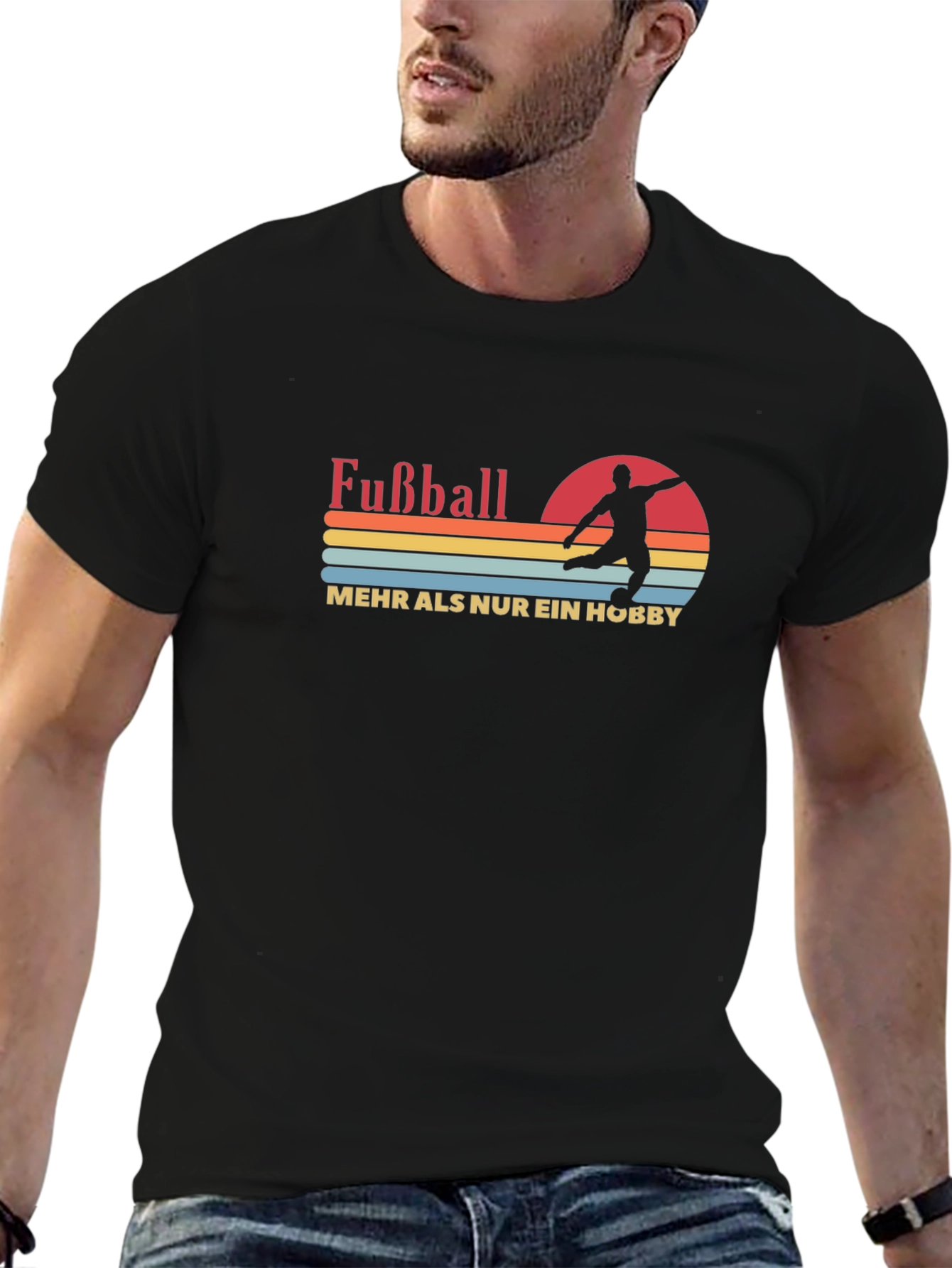 Fußball Hobby Black Graphic T-Shirt