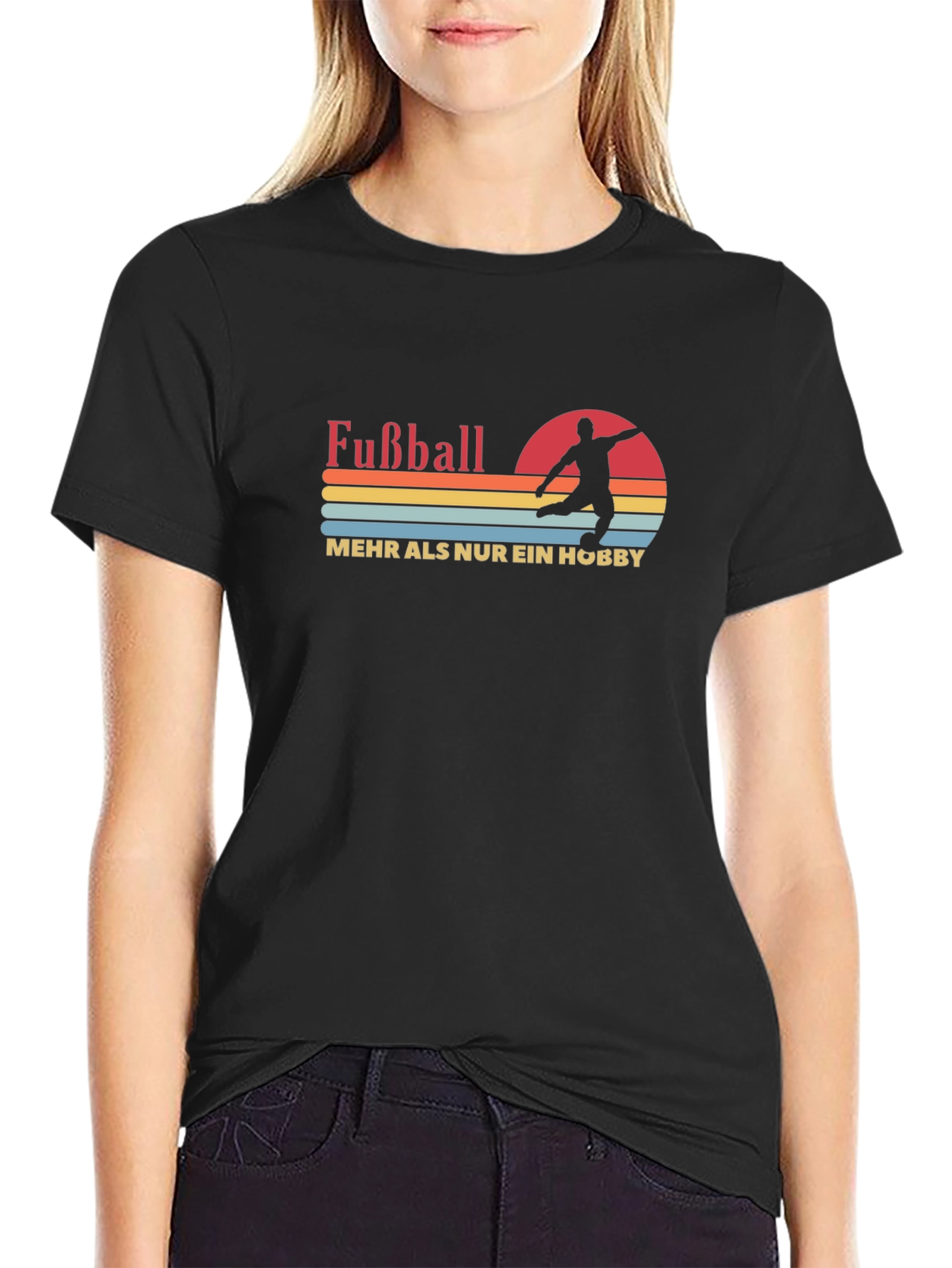 Fußball Hobby Black Graphic T-Shirt