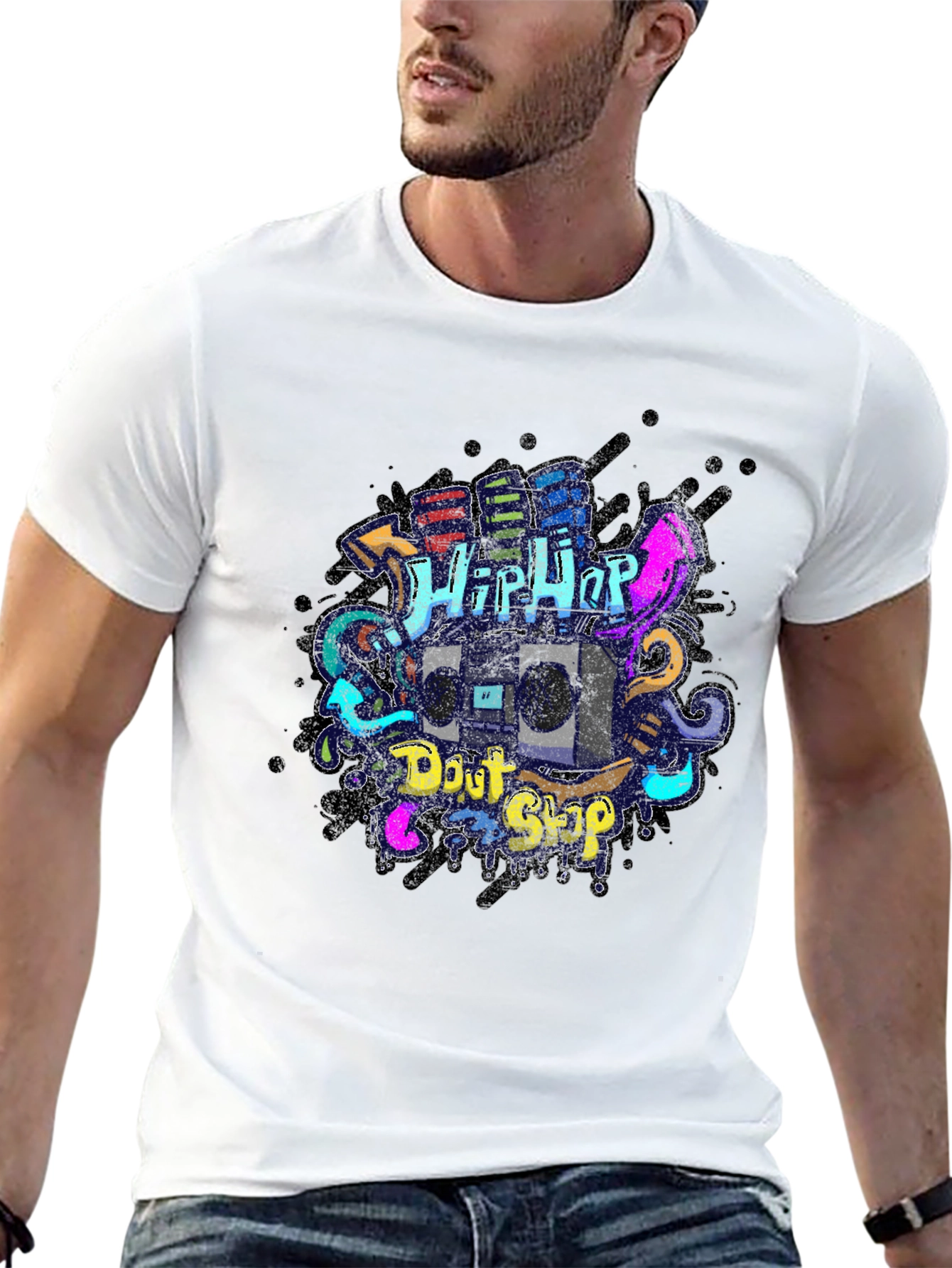 Hip Hop Boombox Graphic Tee - Urban Style