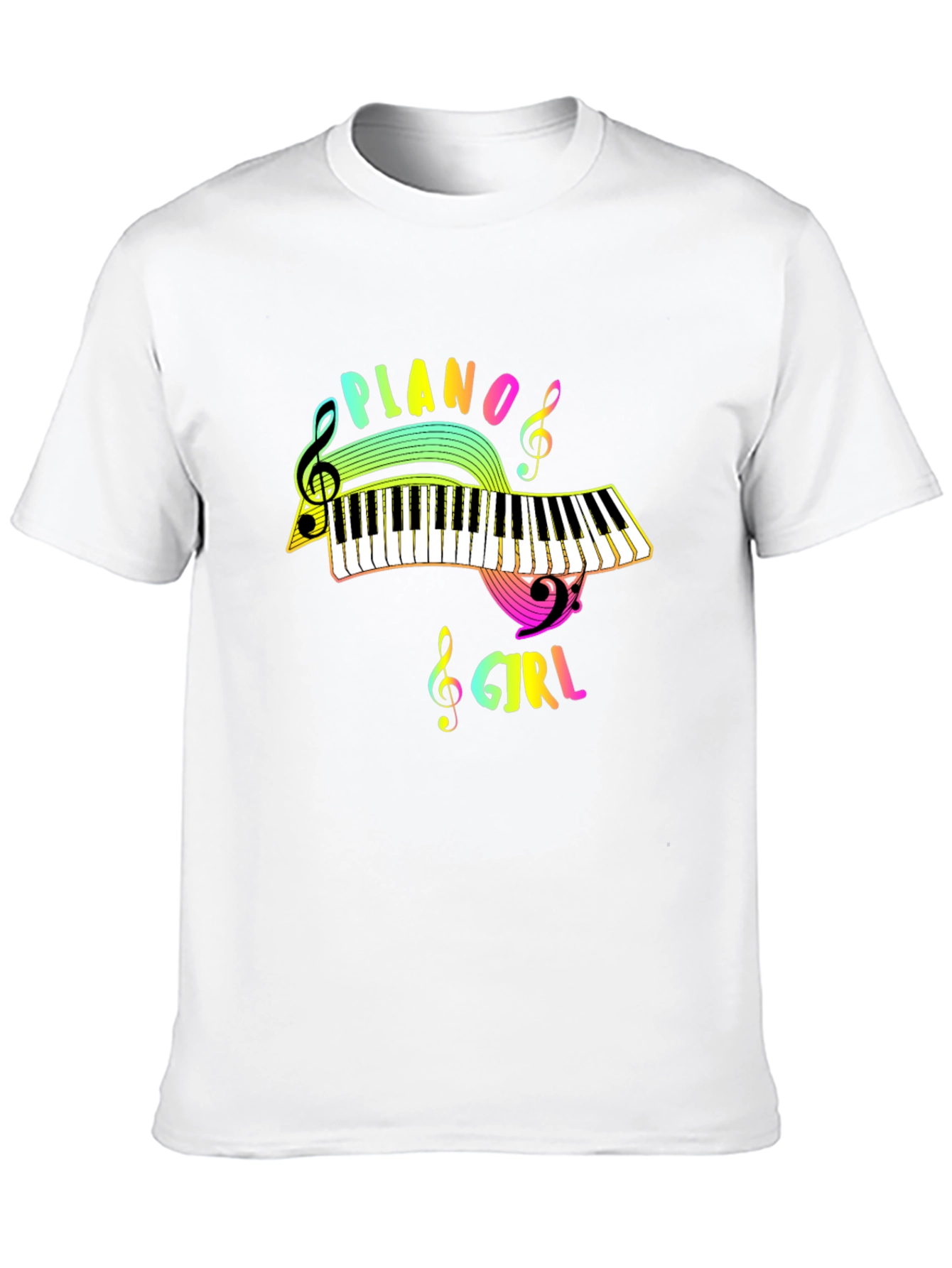 Piano Girl Black Graphic Tee - Music Lover
