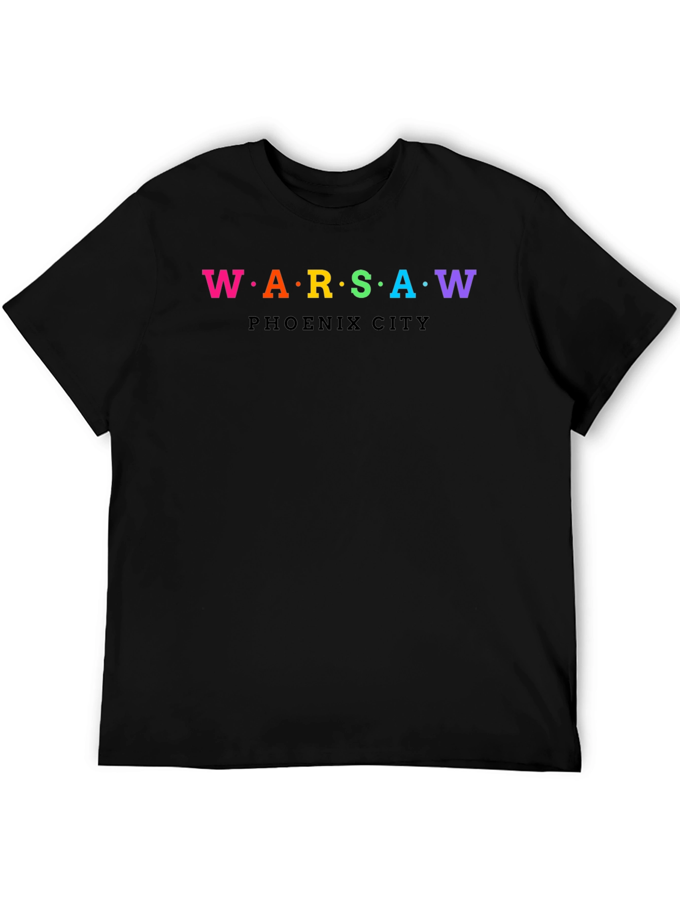 Warsaw Phoenix City Rainbow Text Graphic T-Shirt