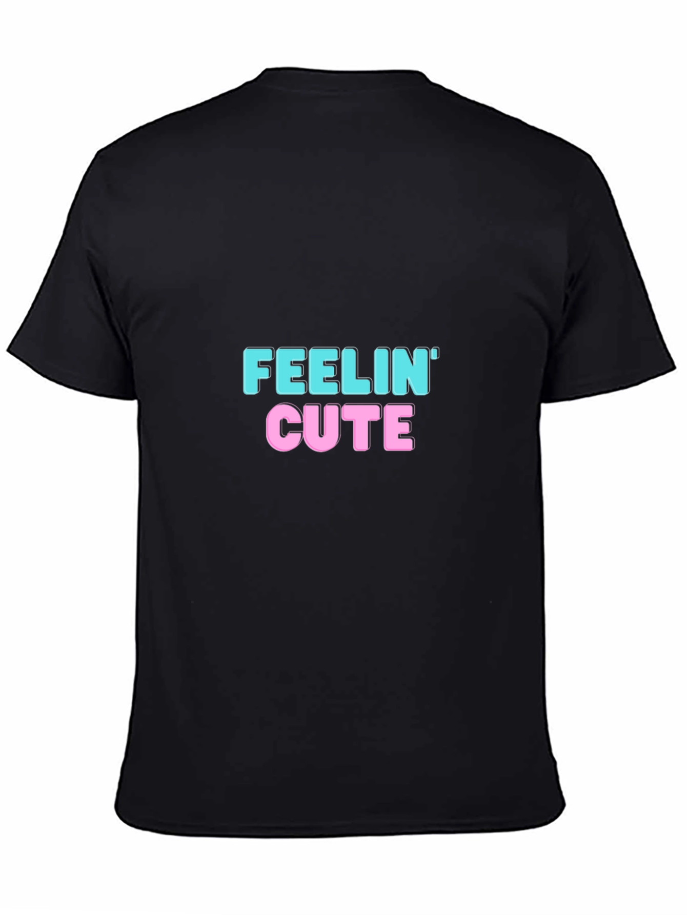 Feelin Cute Graphic Tee - Trendy Black T-Shirt