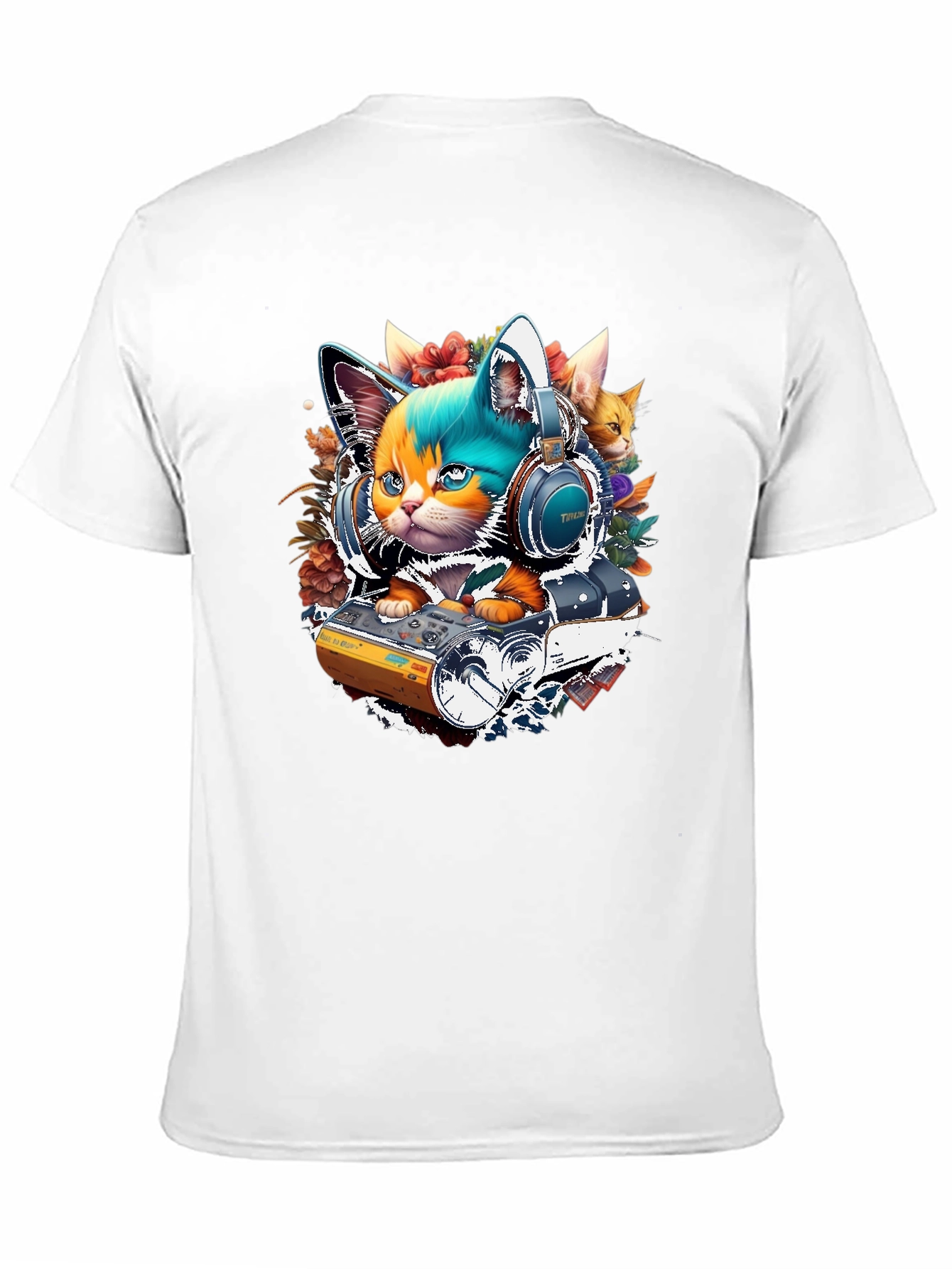 DJ Cat Graphic Tee - Music Lover T-Shirt