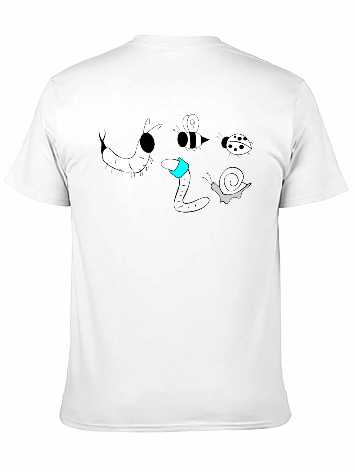 Cartoon Bug Graphic Black T-Shirt