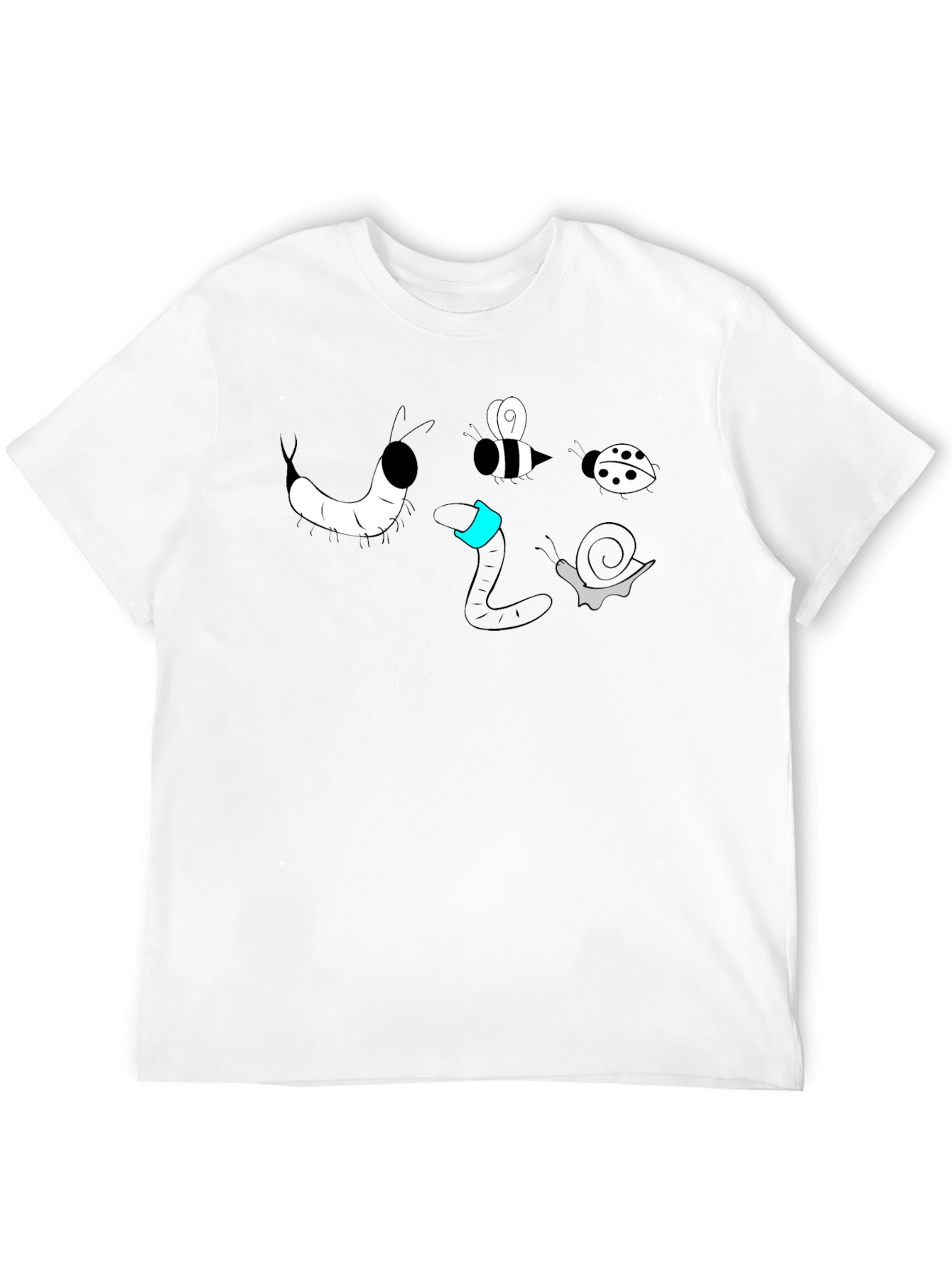 Cartoon Bug Graphic Black T-Shirt