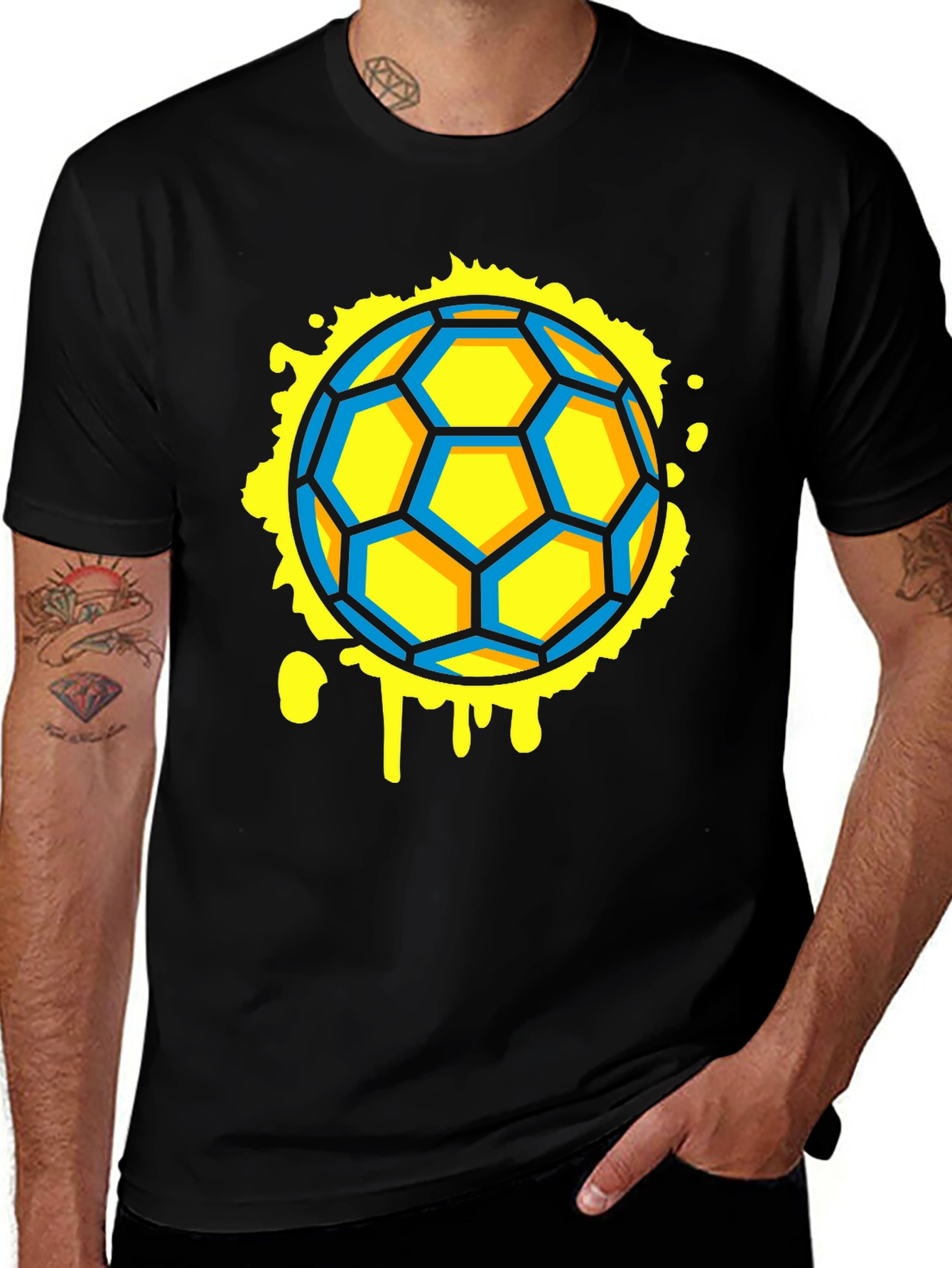 Soccer Ball Graphic Black Tee