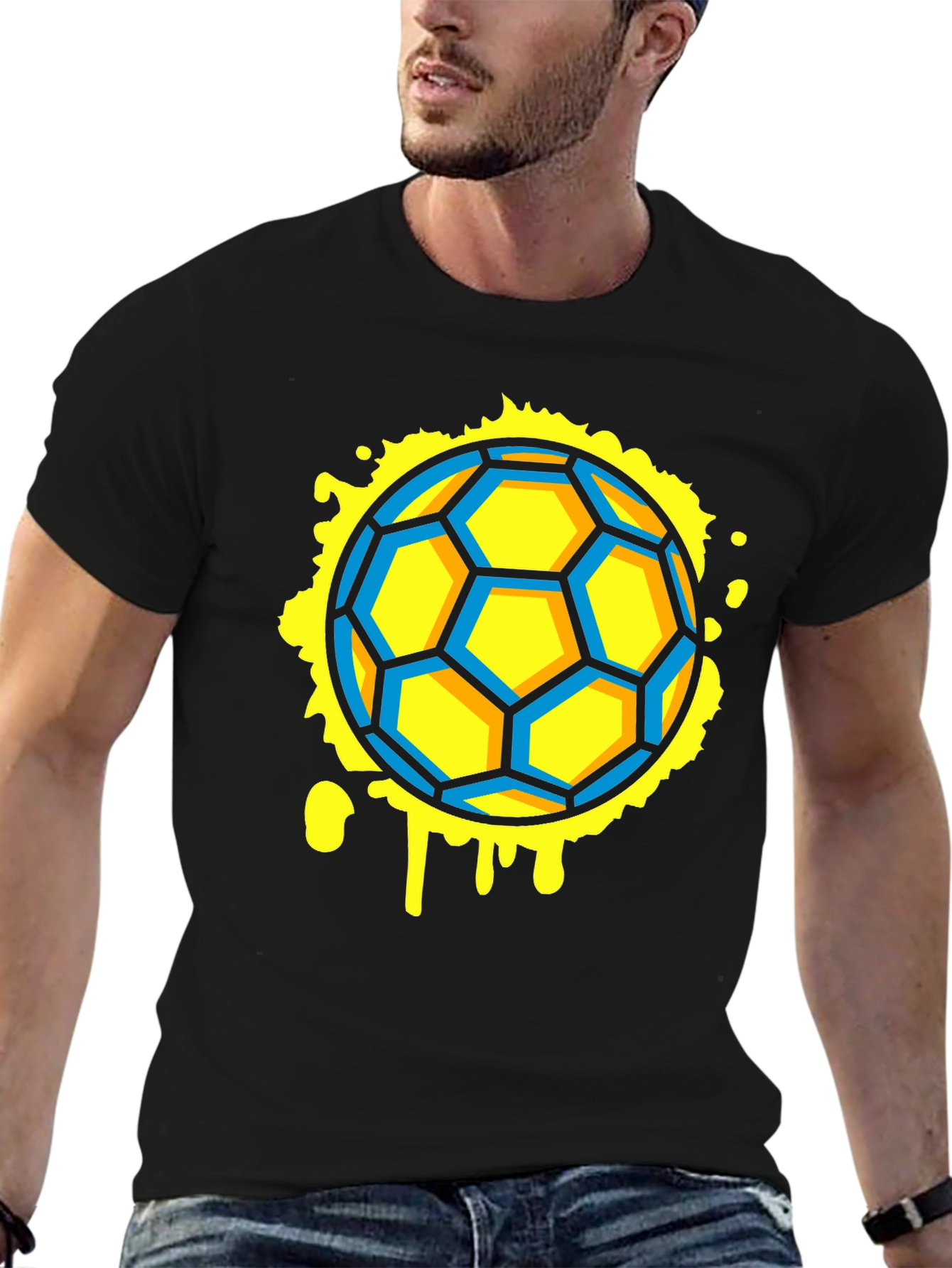 Soccer Ball Graphic Black Tee