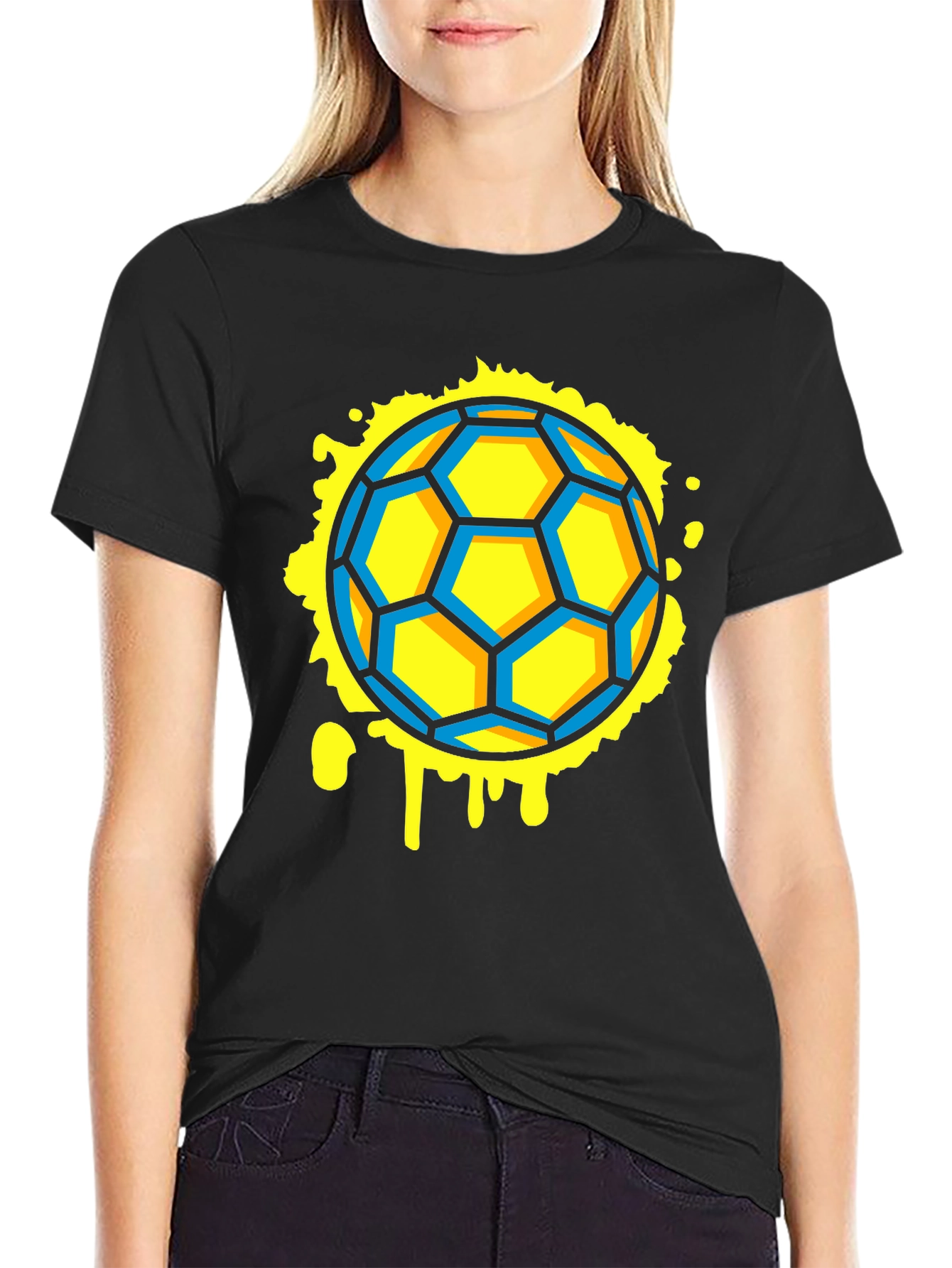 Soccer Ball Graphic Black Tee