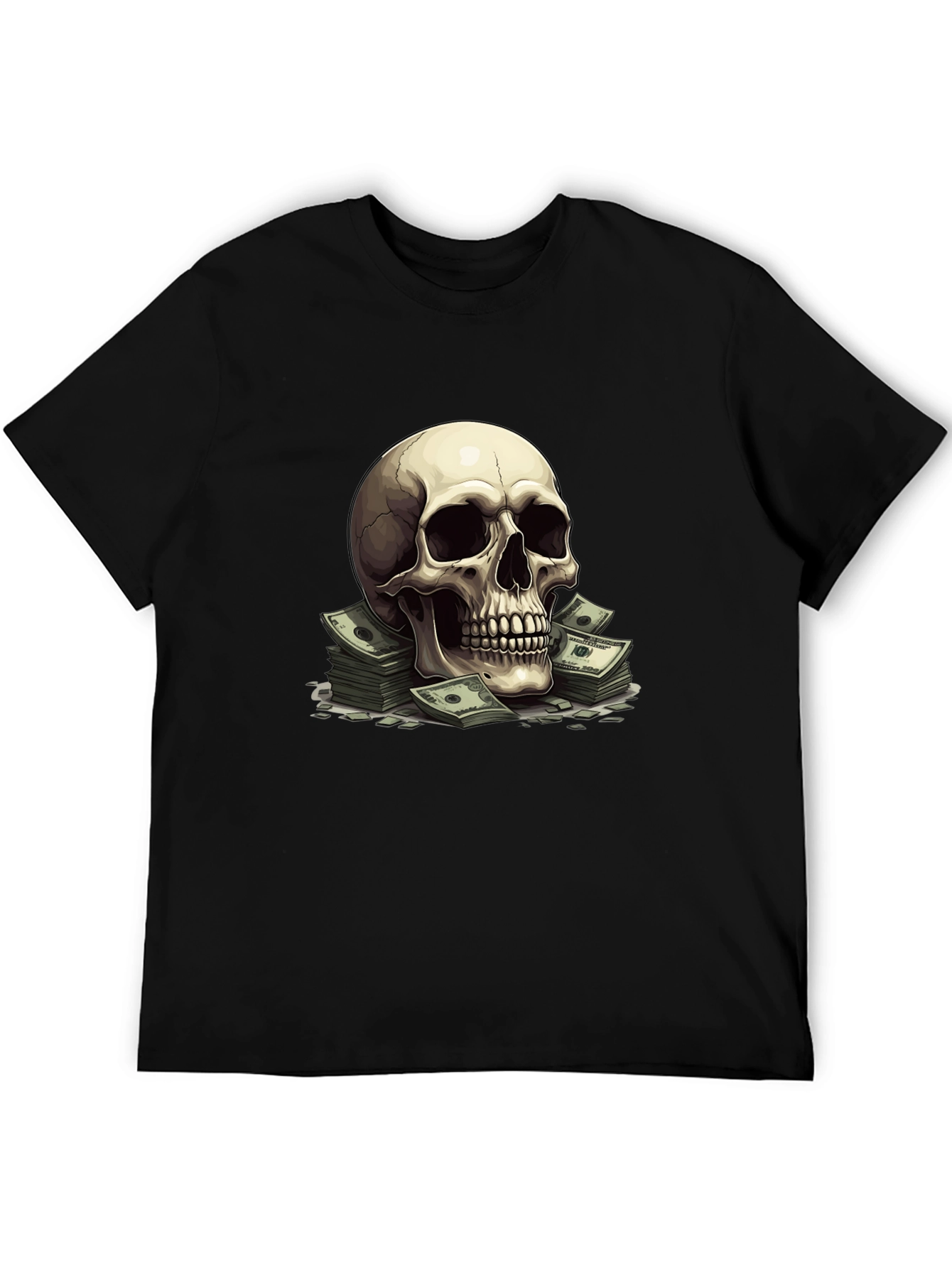 Skull Money T-Shirt - Black Graphic Tee