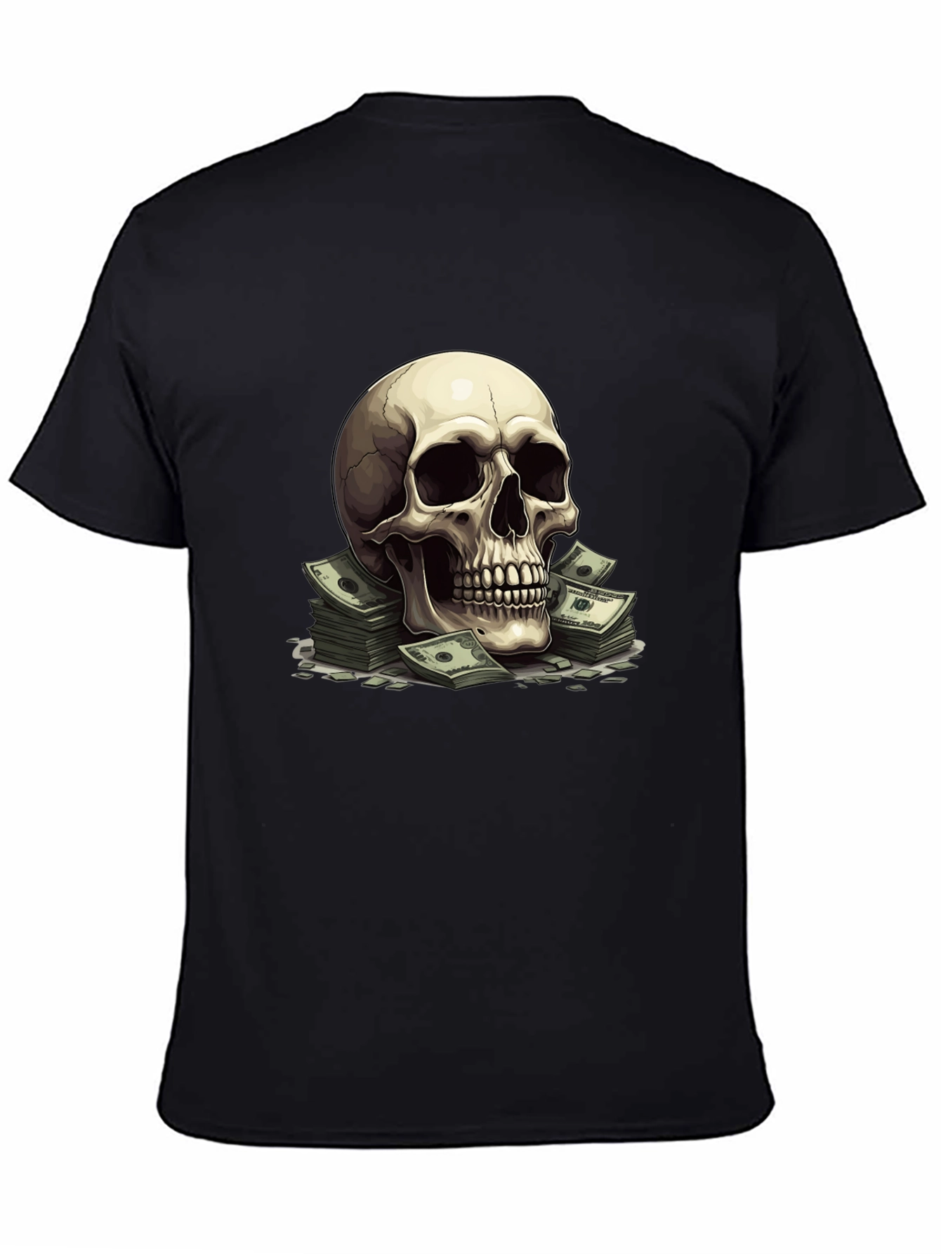 Skull Money T-Shirt - Black Graphic Tee