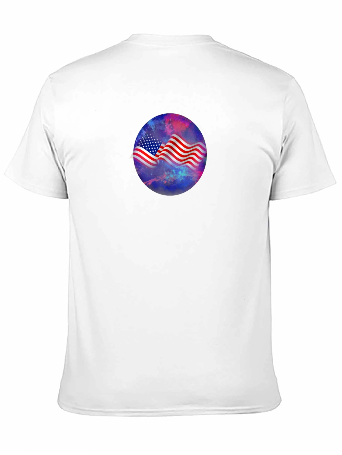 American Flag Galaxy Graphic Tee - Patriotic Style