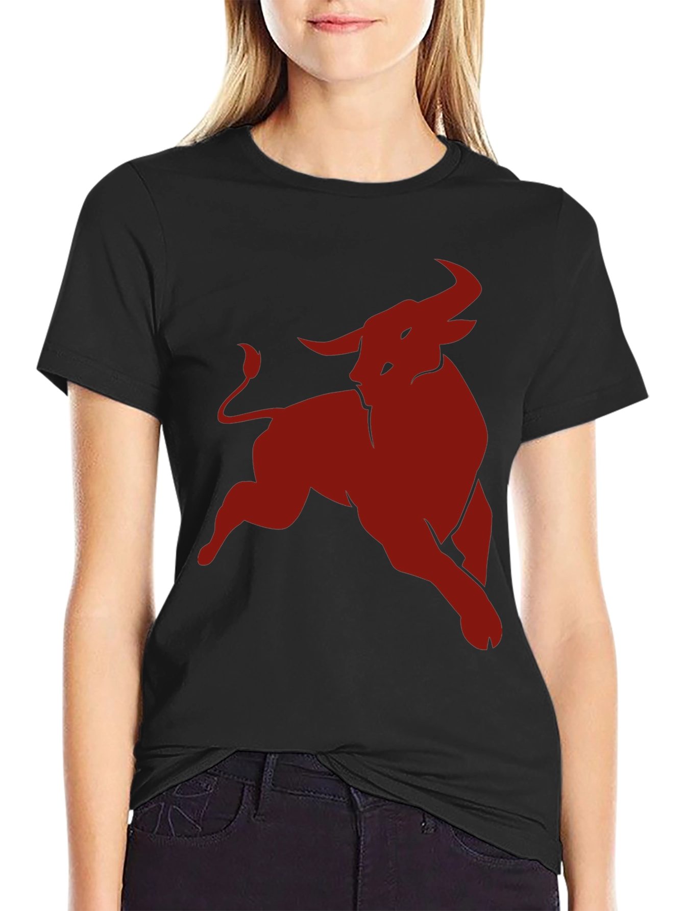 Bold Bull Graphic Tee - Black Cotton Comfort