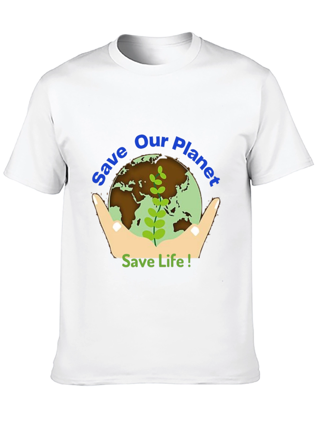 Save Our Planet Graphic Tee - Black Cotton T-Shirt