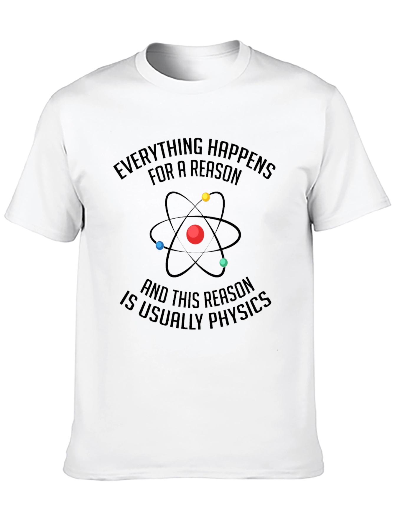 Physics Reason Graphic Tee - Mens Black Cotton T-Shirt
