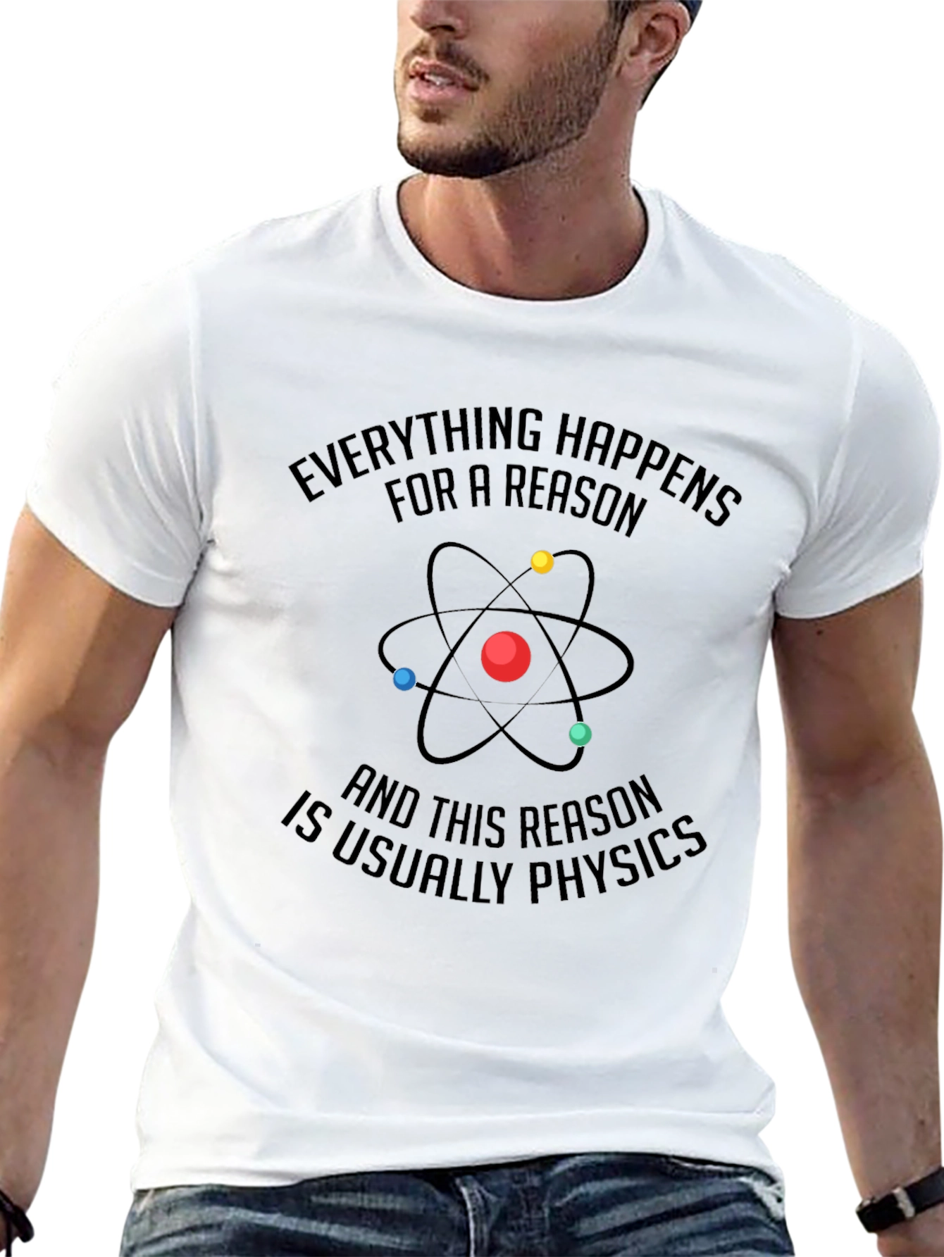 Physics Reason Graphic Tee - Mens Black Cotton T-Shirt