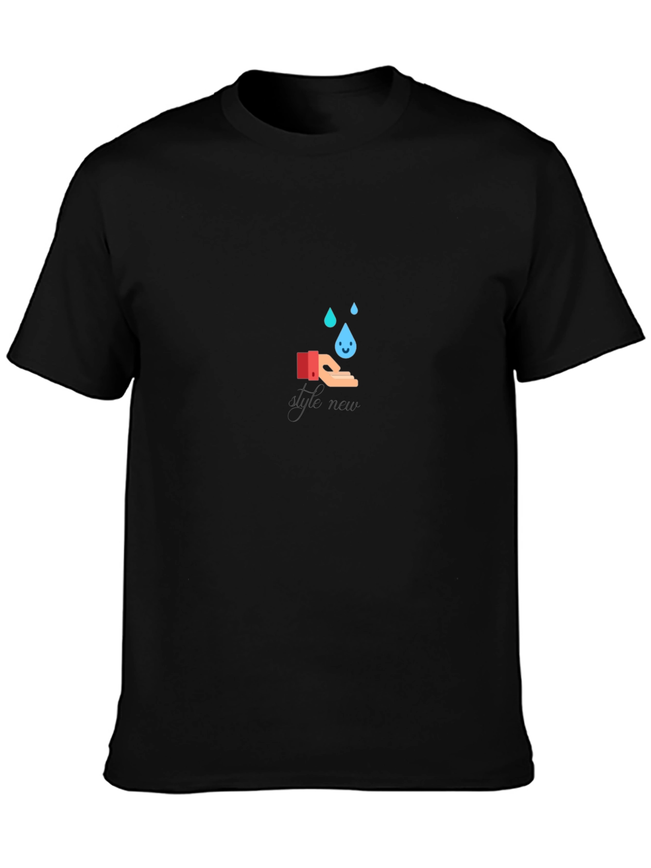 Black T-Shirt with Wash Hands Graphic