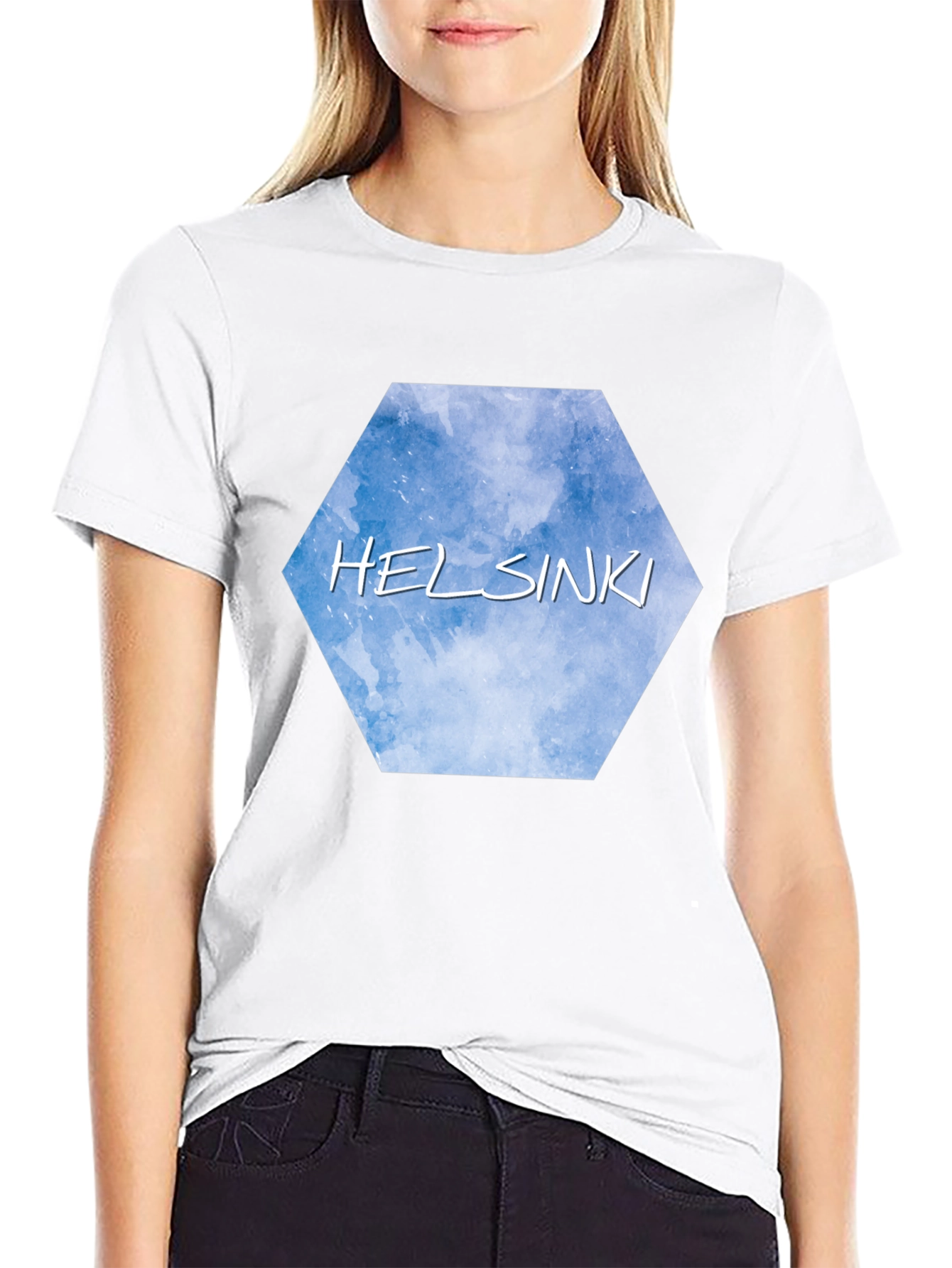 Helsinki Sky Hexagon Black T-Shirt