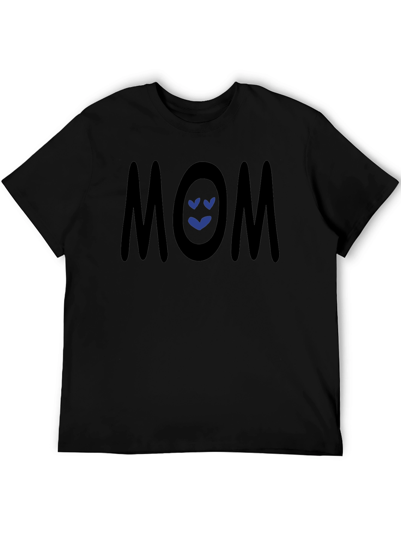 Mom Heart T-Shirt - Black Crew Neck Tee