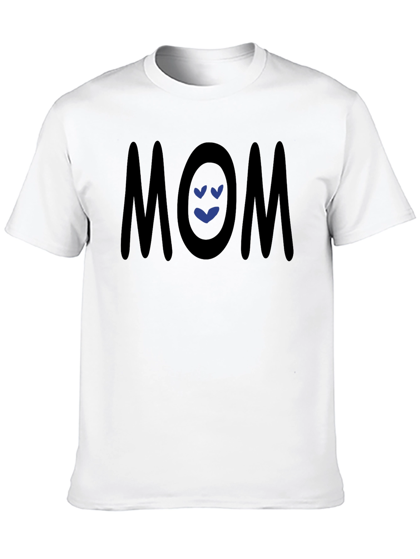 Mom Heart T-Shirt - Black Crew Neck Tee