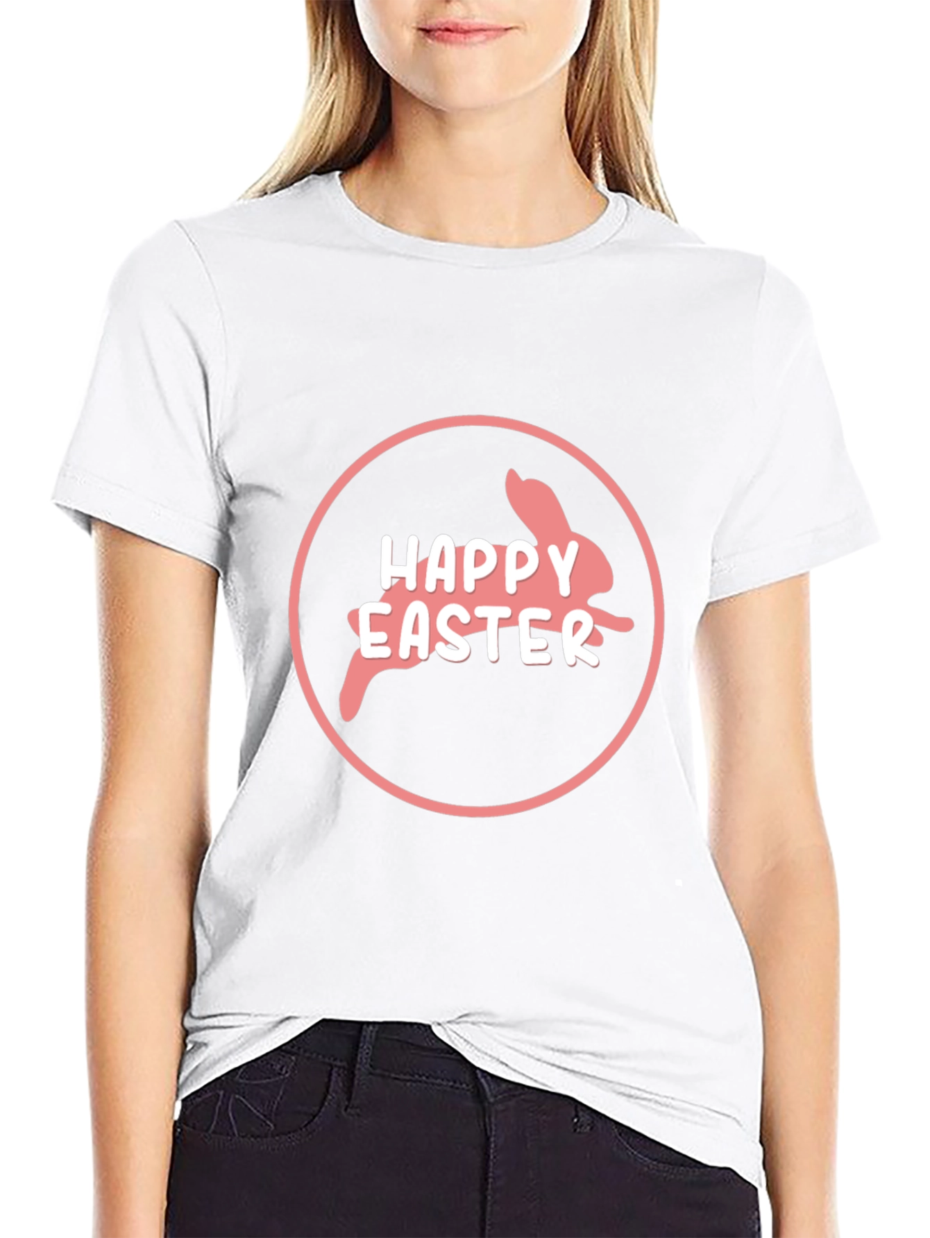 Happy Easter Bunny Black T-Shirt