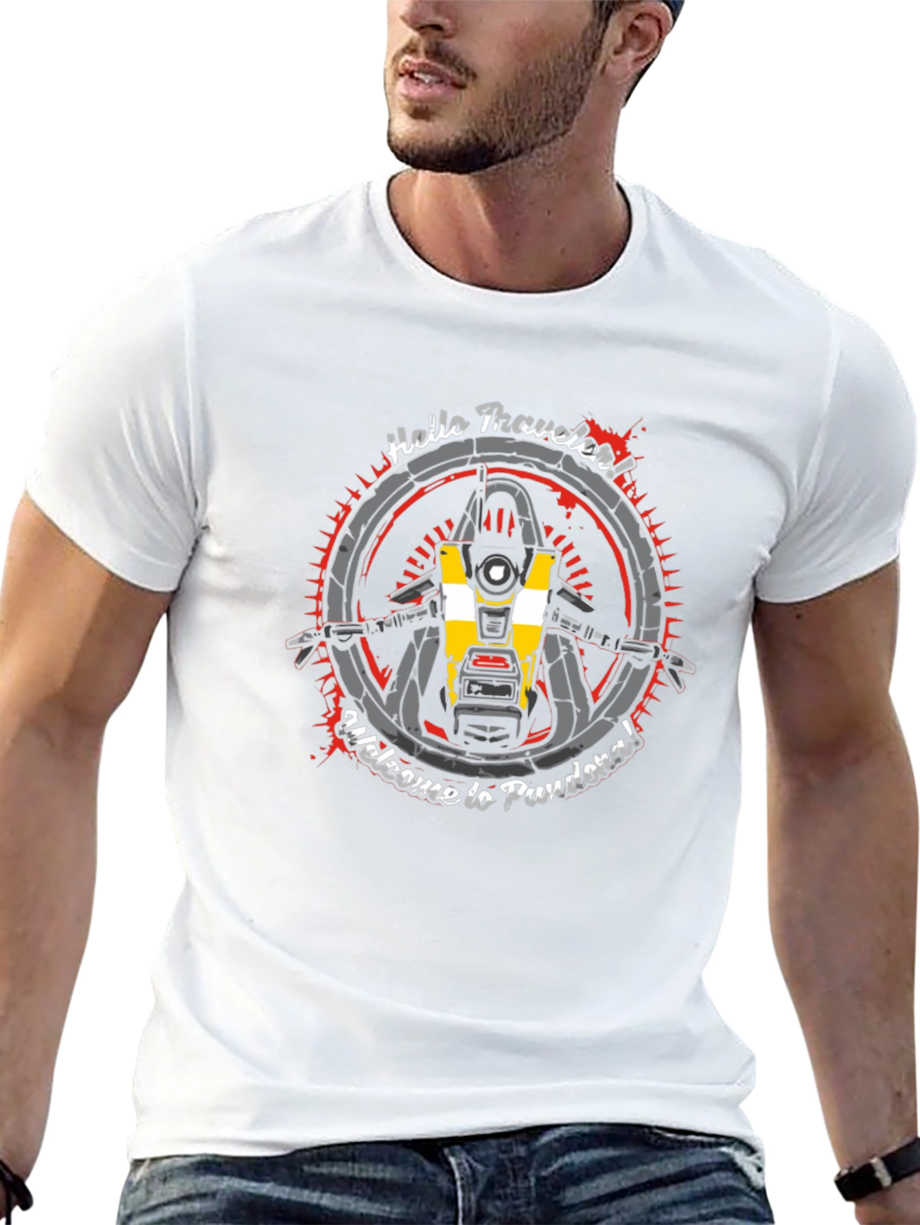 Borderlands Claptrap Hello Traveler Graphic Tee