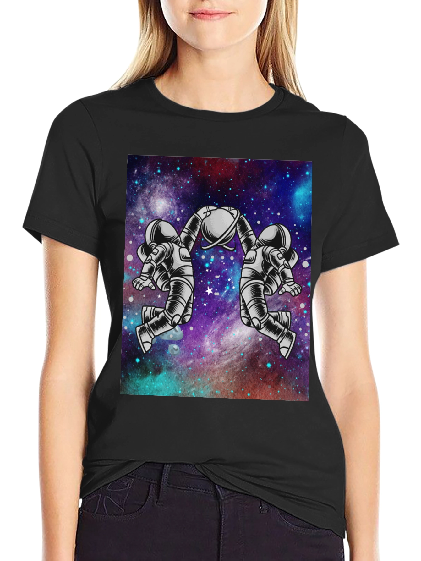 Astronaut Galaxy Graphic Tee - Space Design