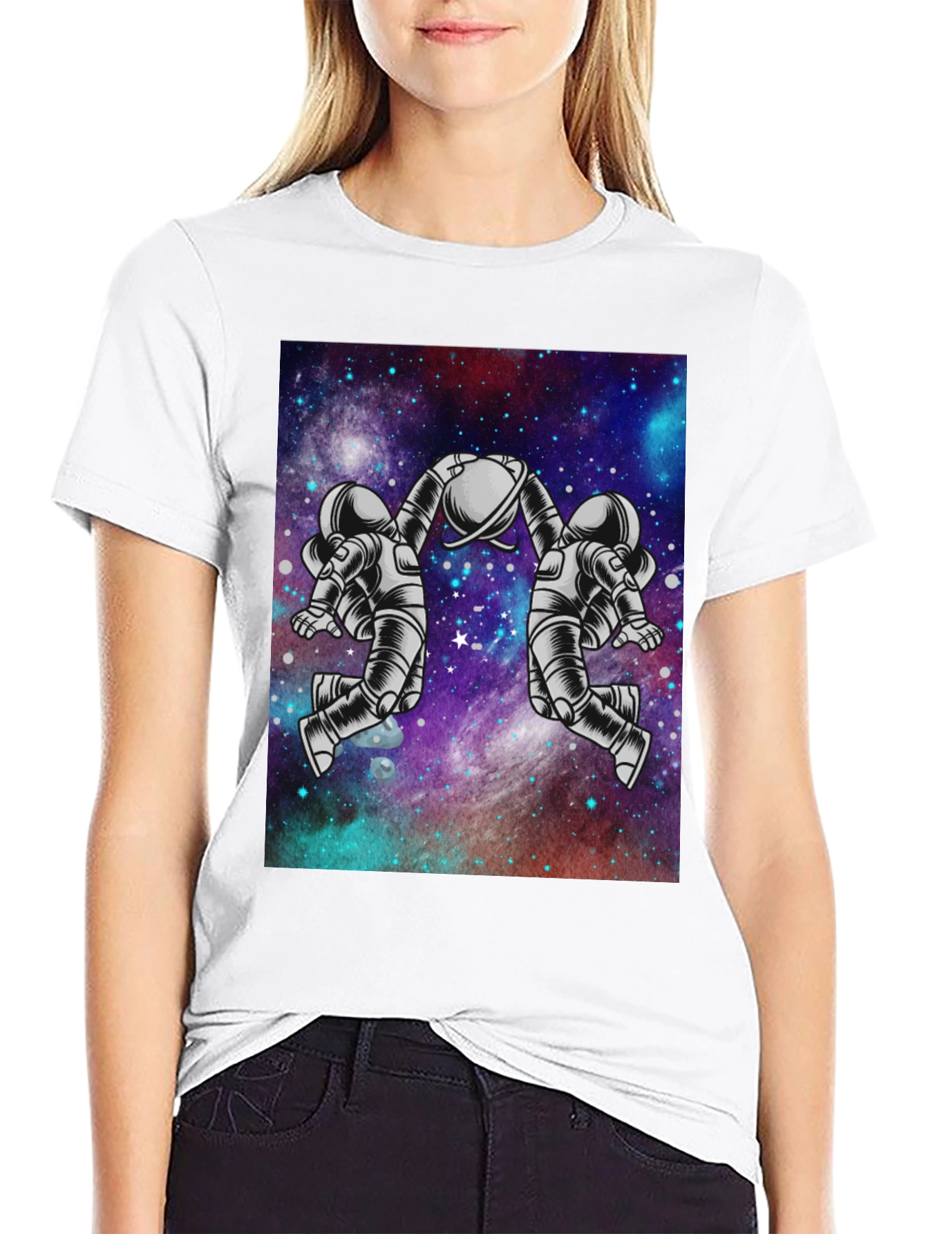 Astronaut Galaxy Graphic Tee - Space Design