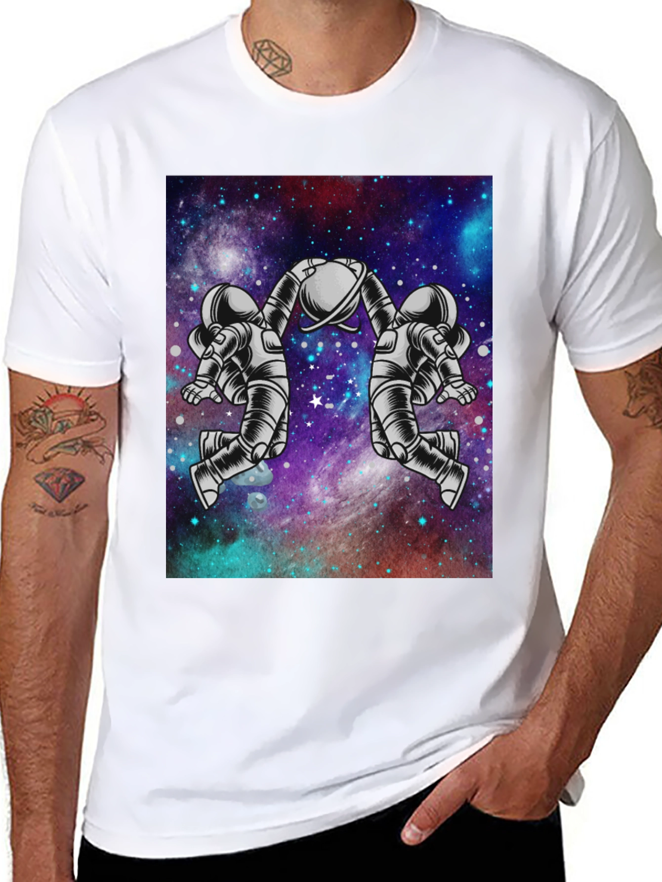 Astronaut Galaxy Graphic Tee - Space Design