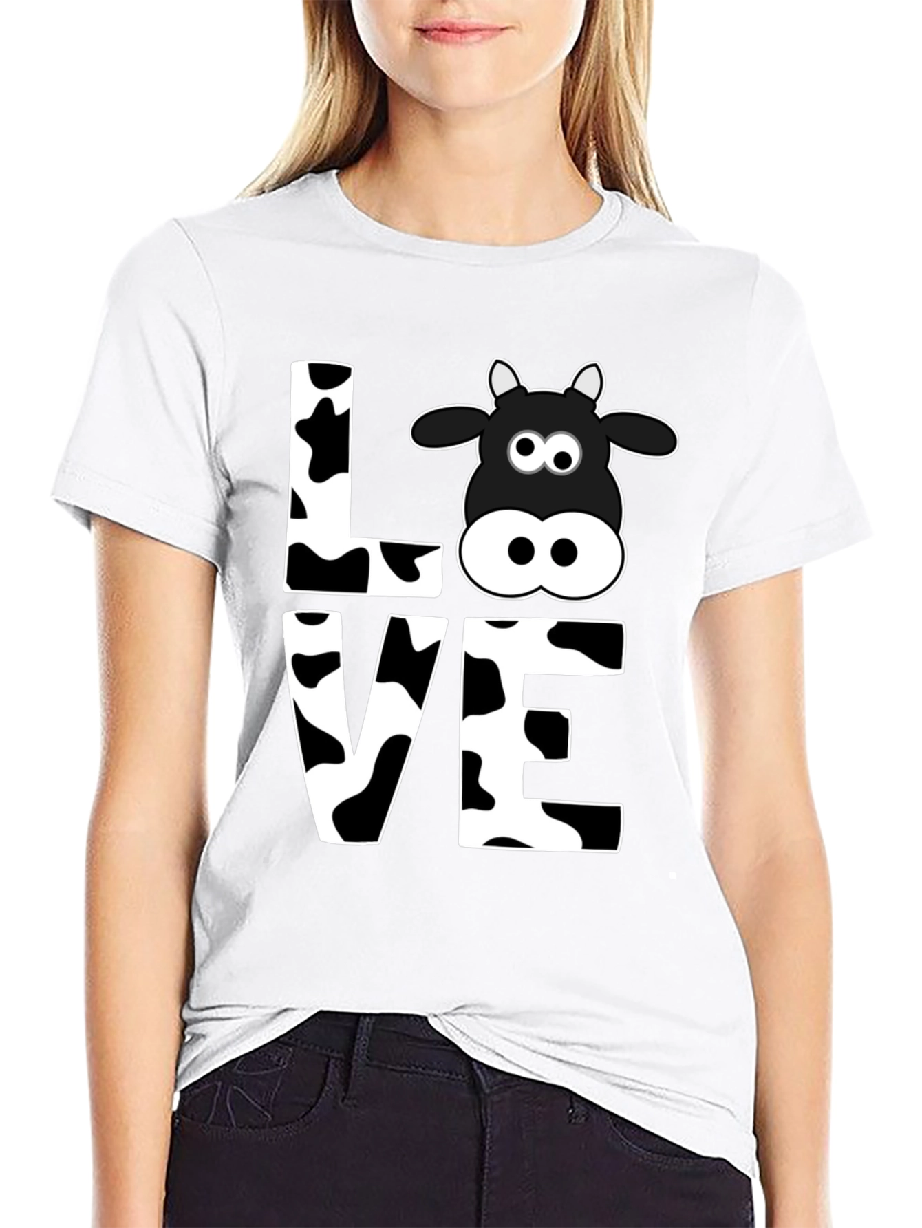 Cow Love Graphic Tee - Black T-Shirt
