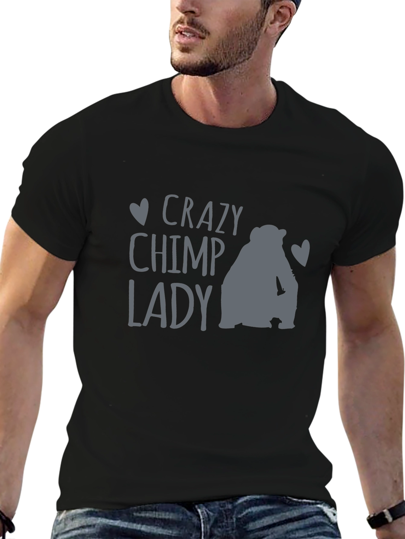 Crazy Chimp Lady T-Shirt - Fun Animal Lover Tee